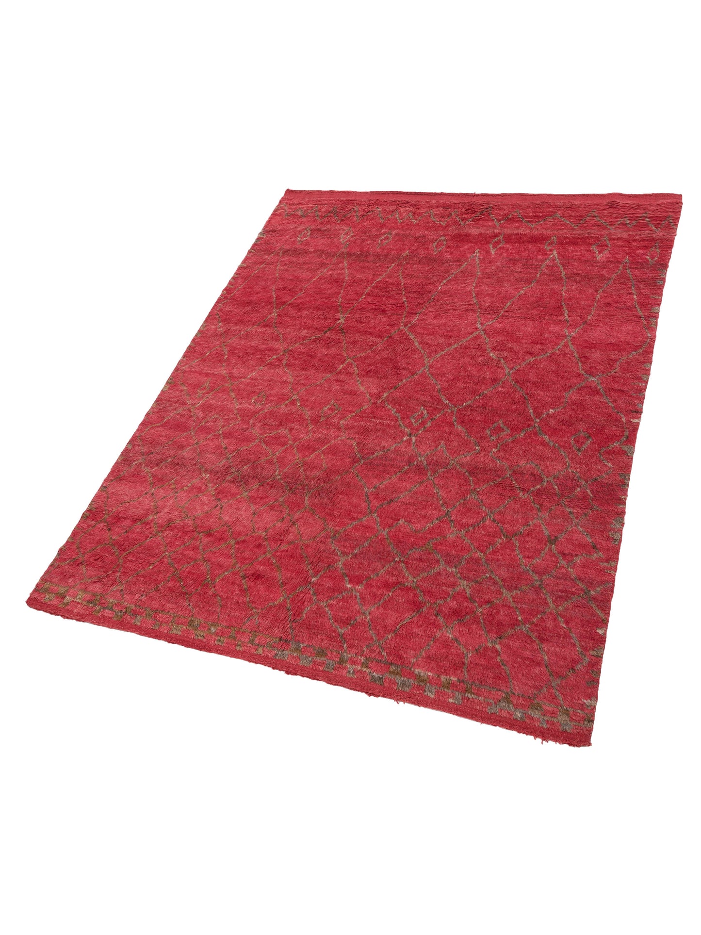 Berber Aspendos Red Brown 8x10.4 Hand Knotted Rug