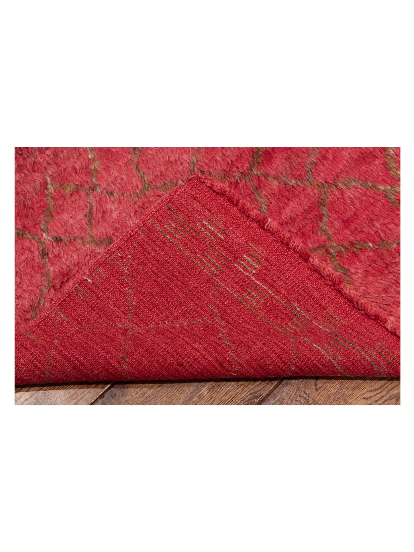 Berber Aspendos Red Brown 8x10.4 Hand Knotted Rug