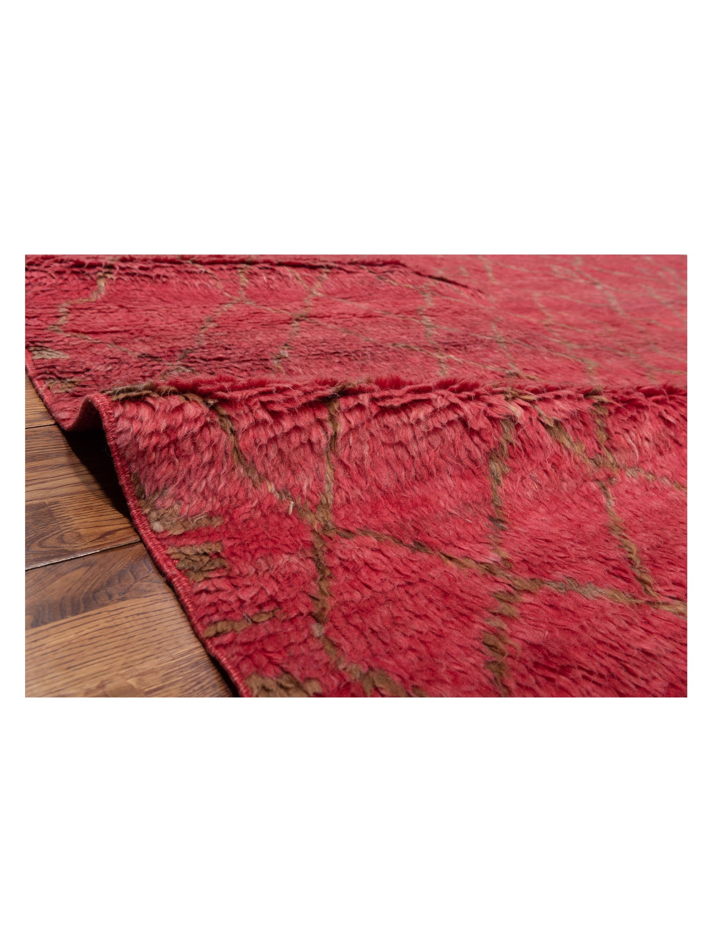 Berber Aspendos Red Brown 8x10.4 Hand Knotted Rug