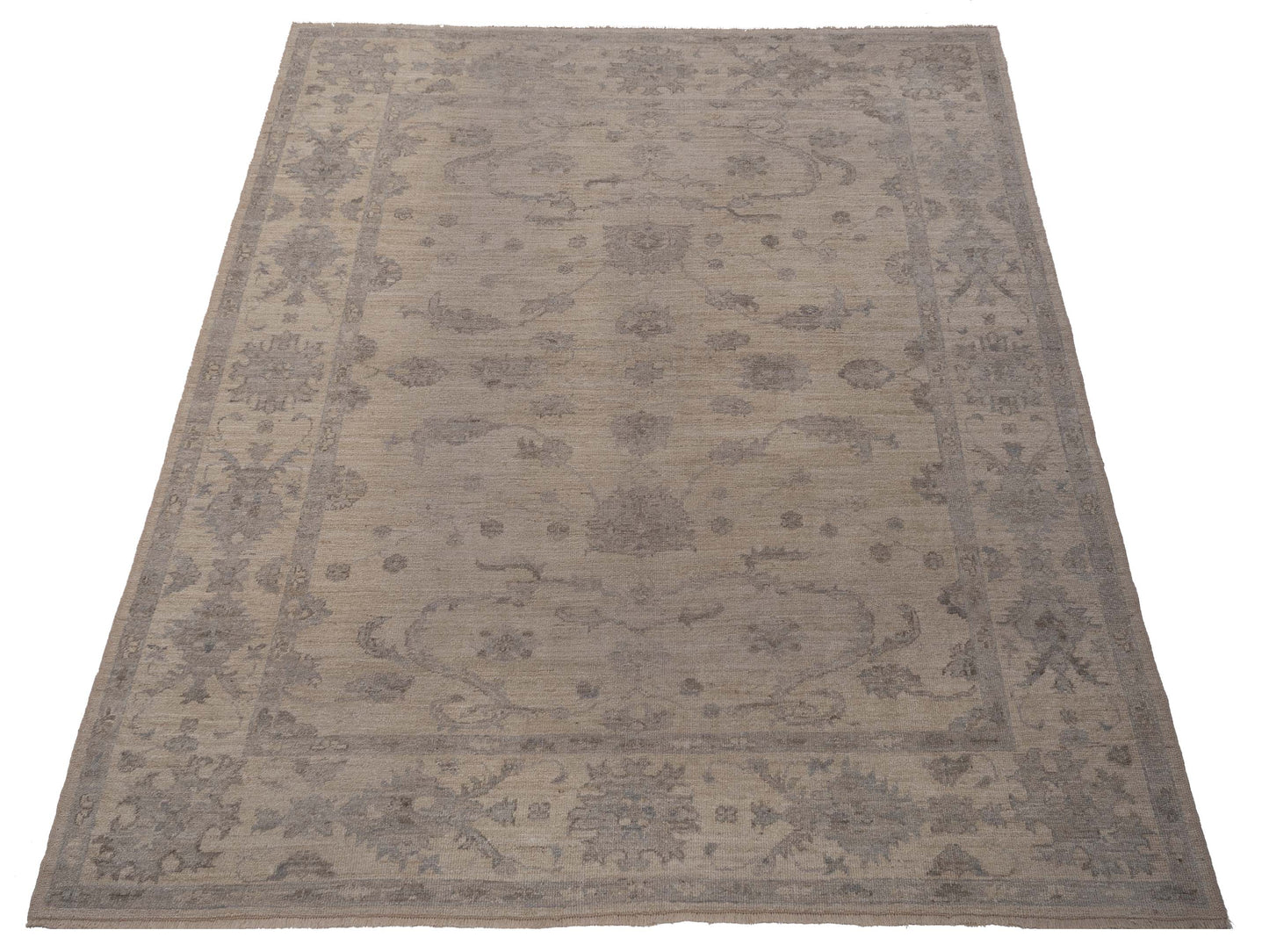 Angora Oushak 127822 Ivory Ivory 8.3x9.4 Hand Knotted Rug