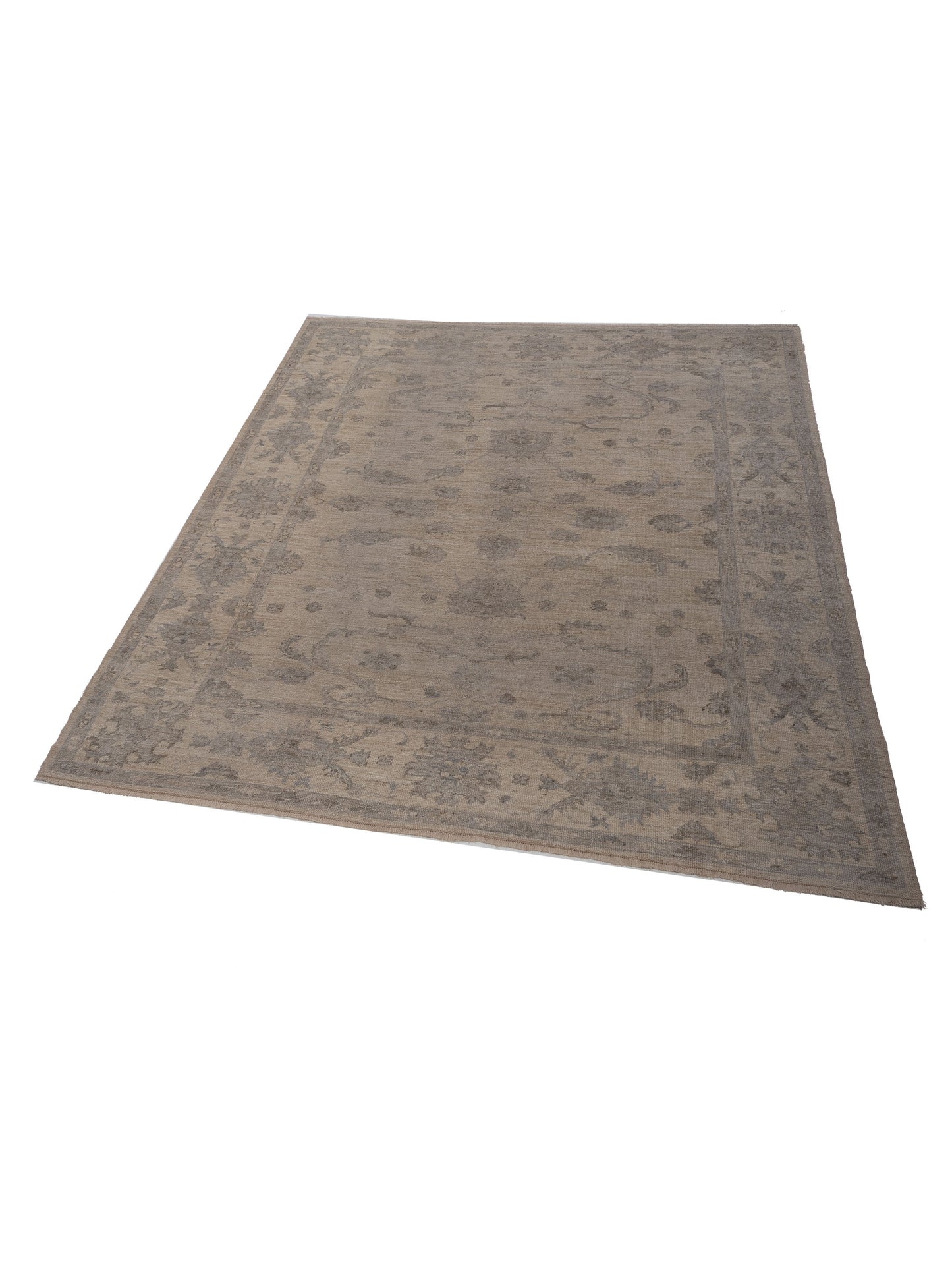 Angora Oushak 127822 Ivory Ivory 8.3x9.4 Hand Knotted Rug