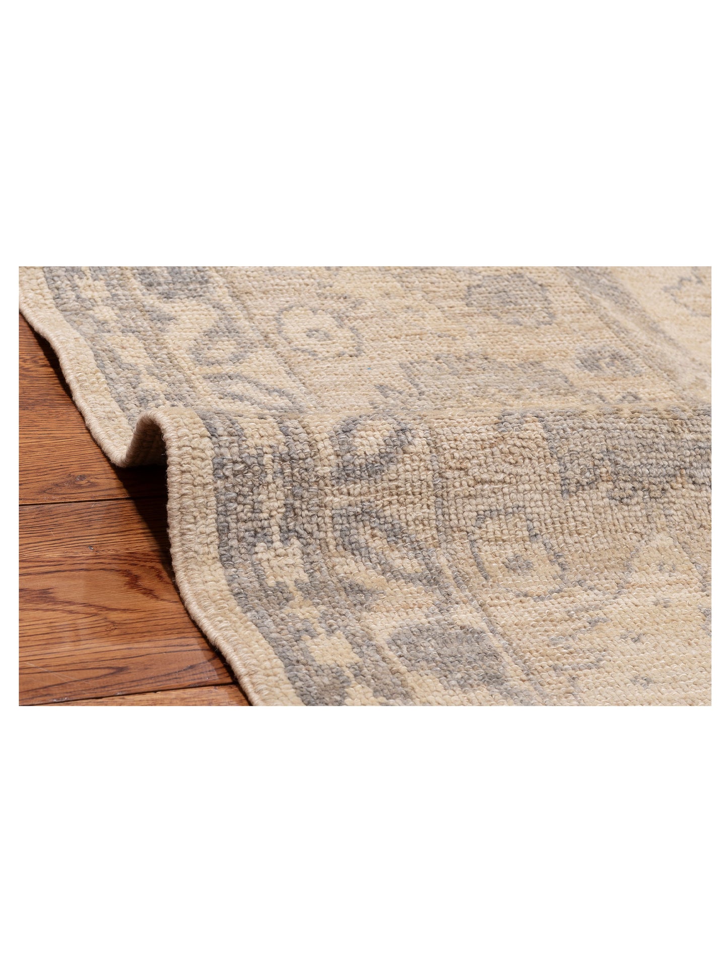 Angora Oushak 127855 Ivory Silver 10.6x14 Hand Knotted Rug