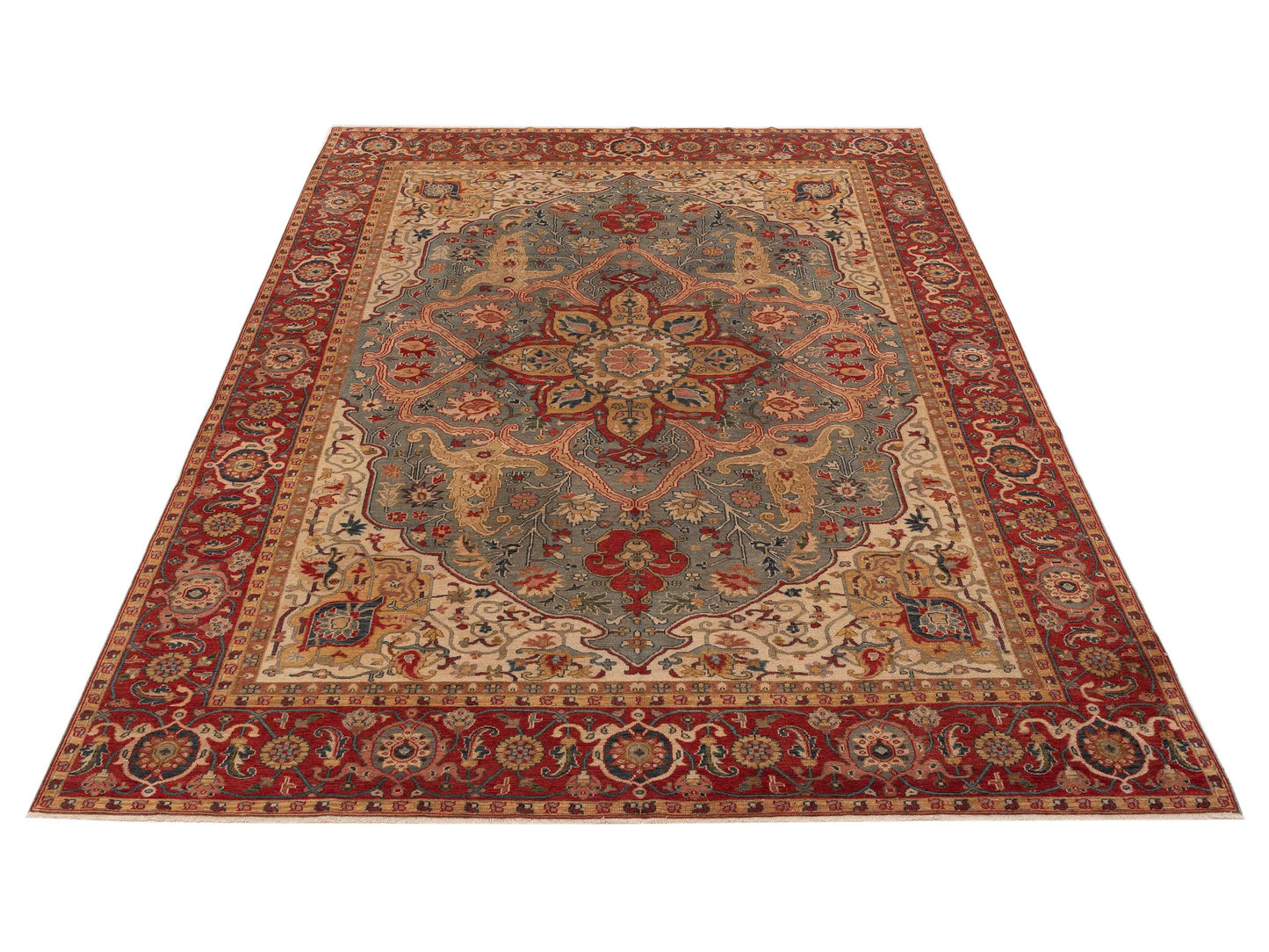 Simav 127924 Multi Red 9.3x12.1 Hand Knotted Rug