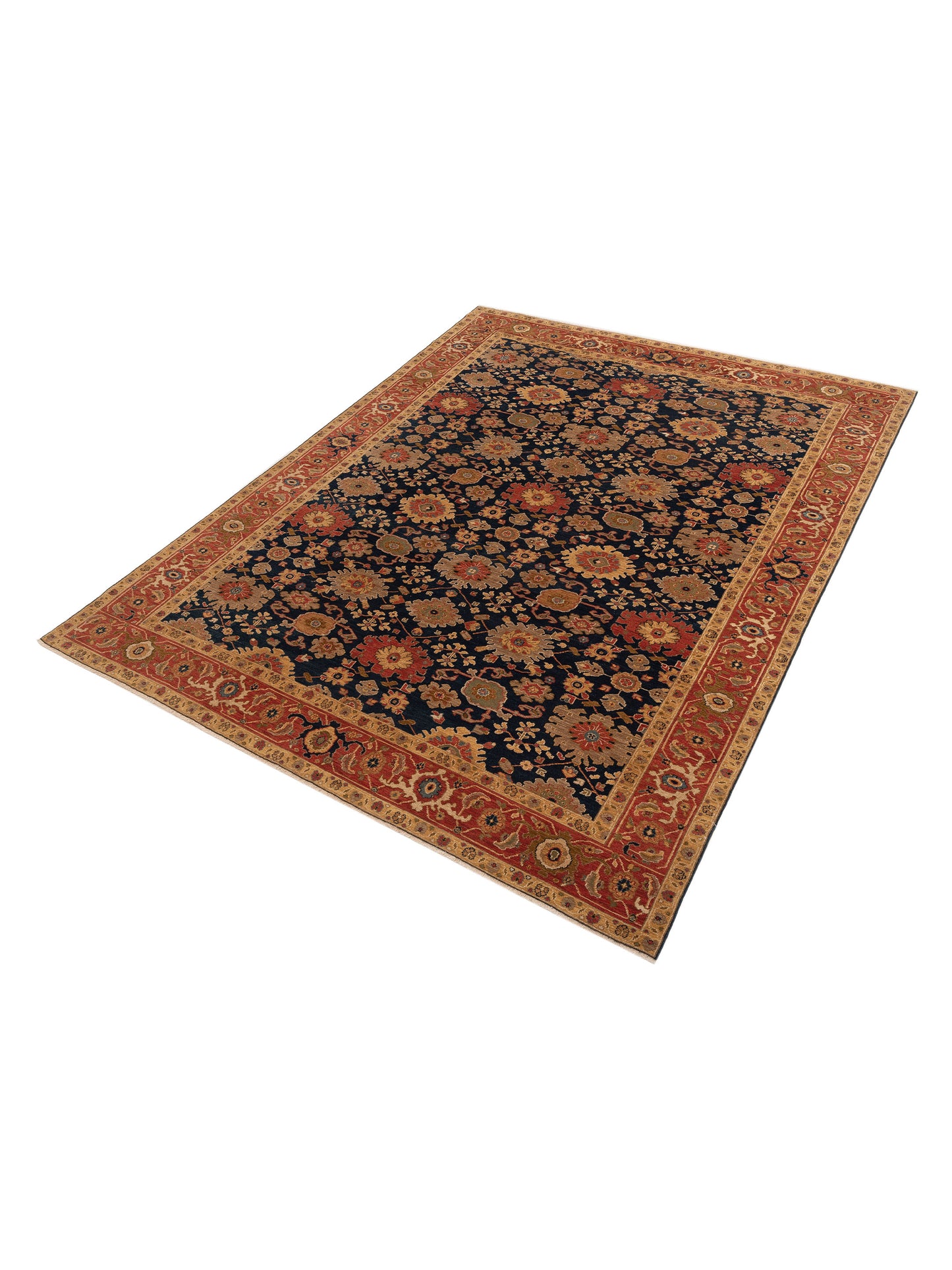 Simav 127925 Blue Red 9.2x11.9 Hand Knotted Rug