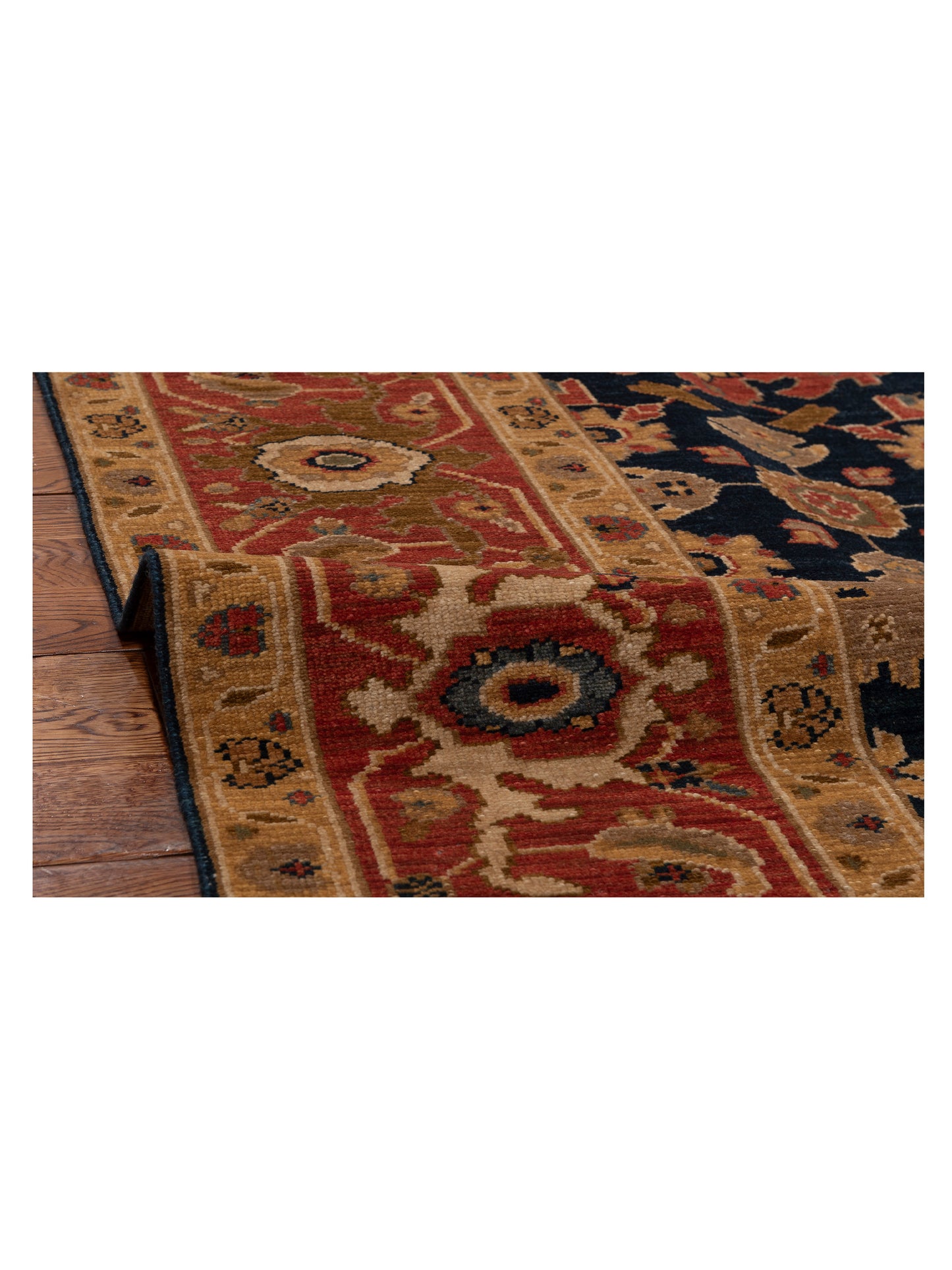 Simav 127925 Blue Red 9.2x11.9 Hand Knotted Rug