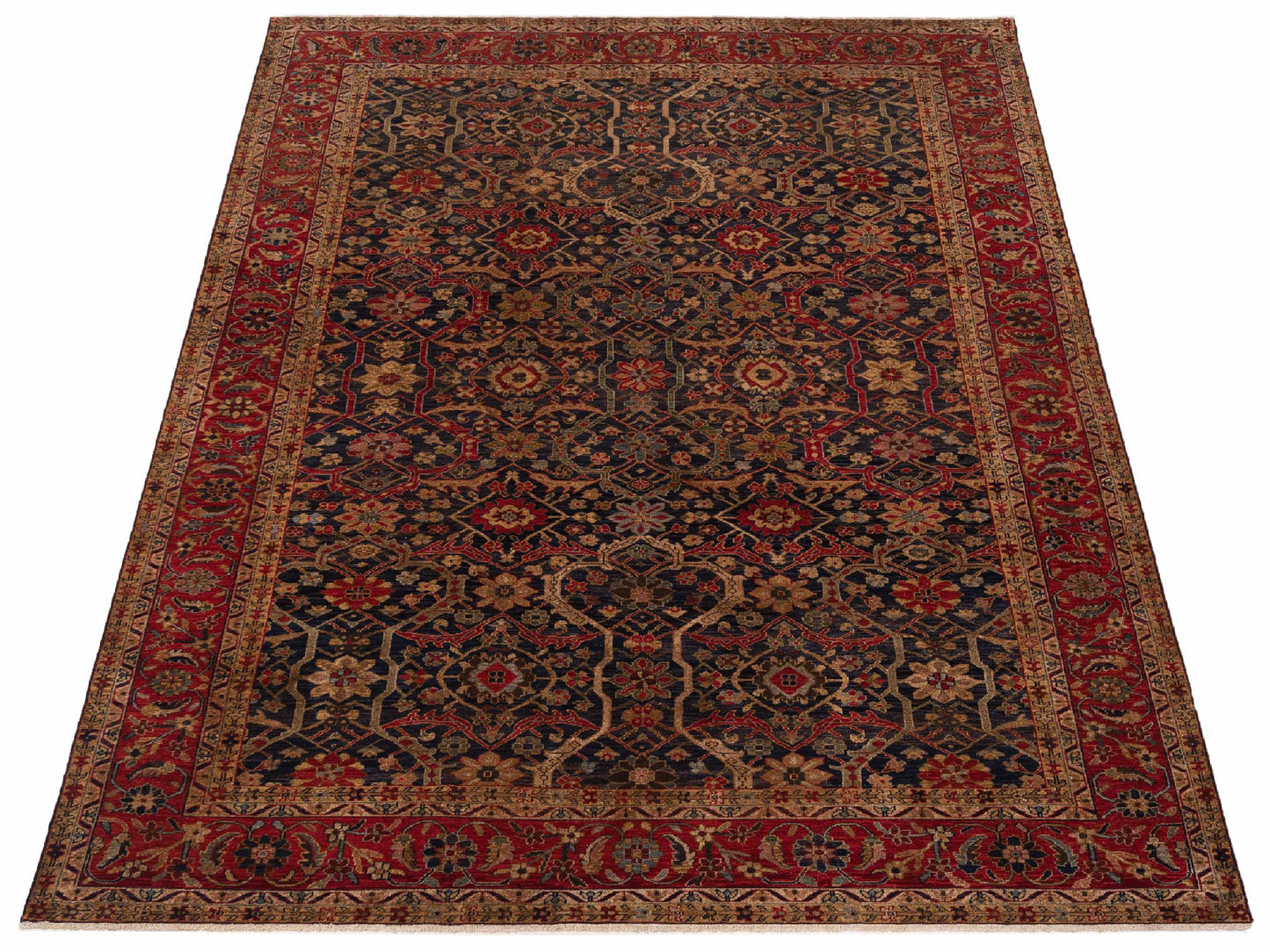 Simav 127929 Red Navy 9.4x11.10 Hand Knotted Rug
