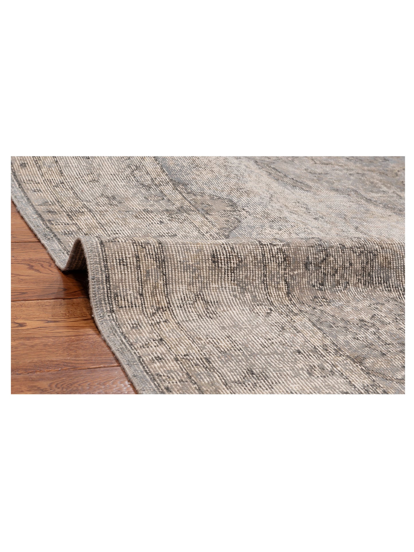 Vintage 128000 Gray 5.11x9.11 Hand Knotted Rug