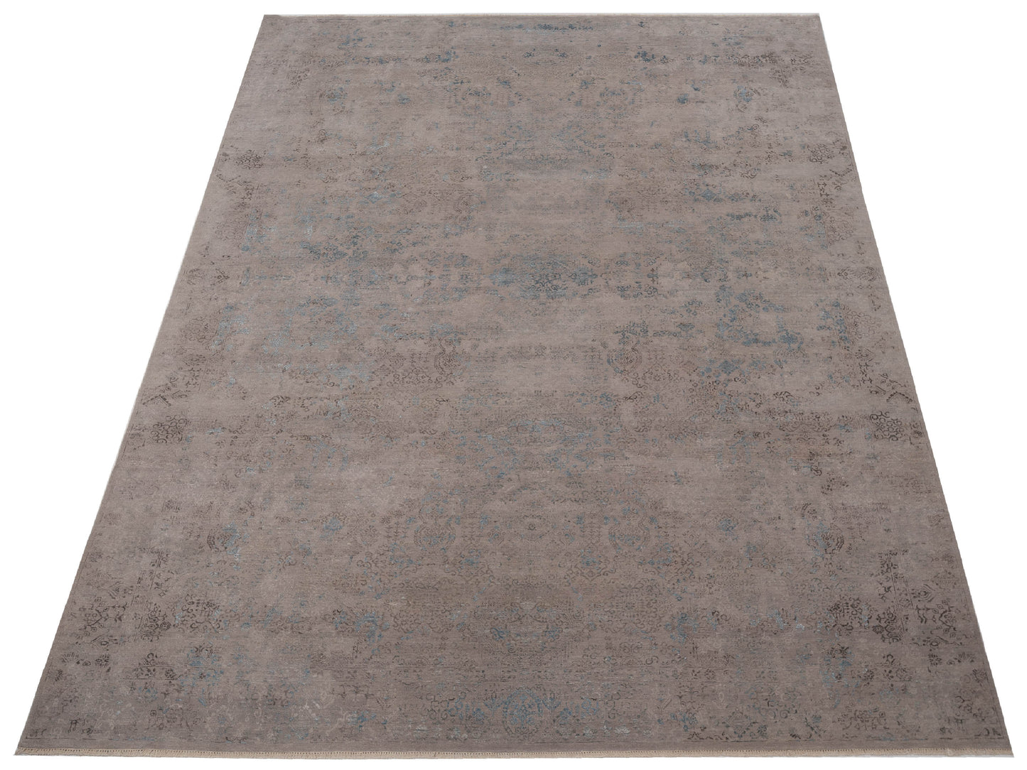 Dazzling 128070 Silver 9.11x14 Hand Knotted Rug