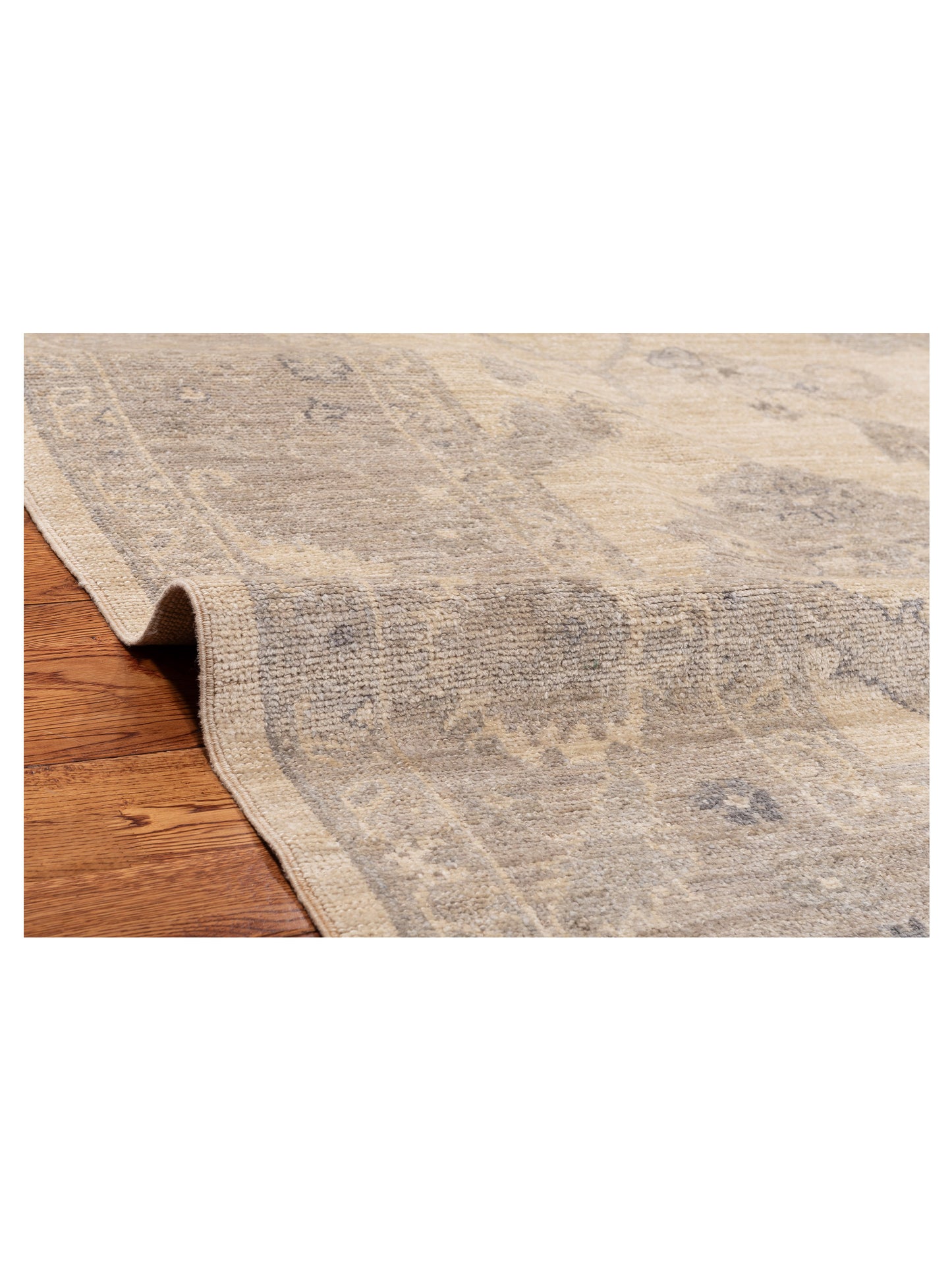 Angora Oushak 128089 Ivory Gray 8.4x9.9 Hand Knotted Rug