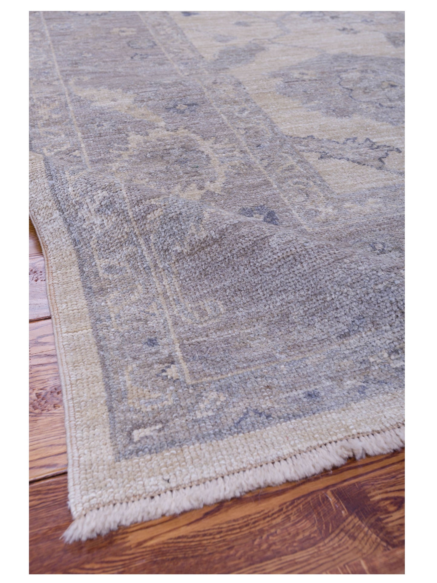 Angora Oushak 128089 Ivory Gray 8.4x9.9 Hand Knotted Rug