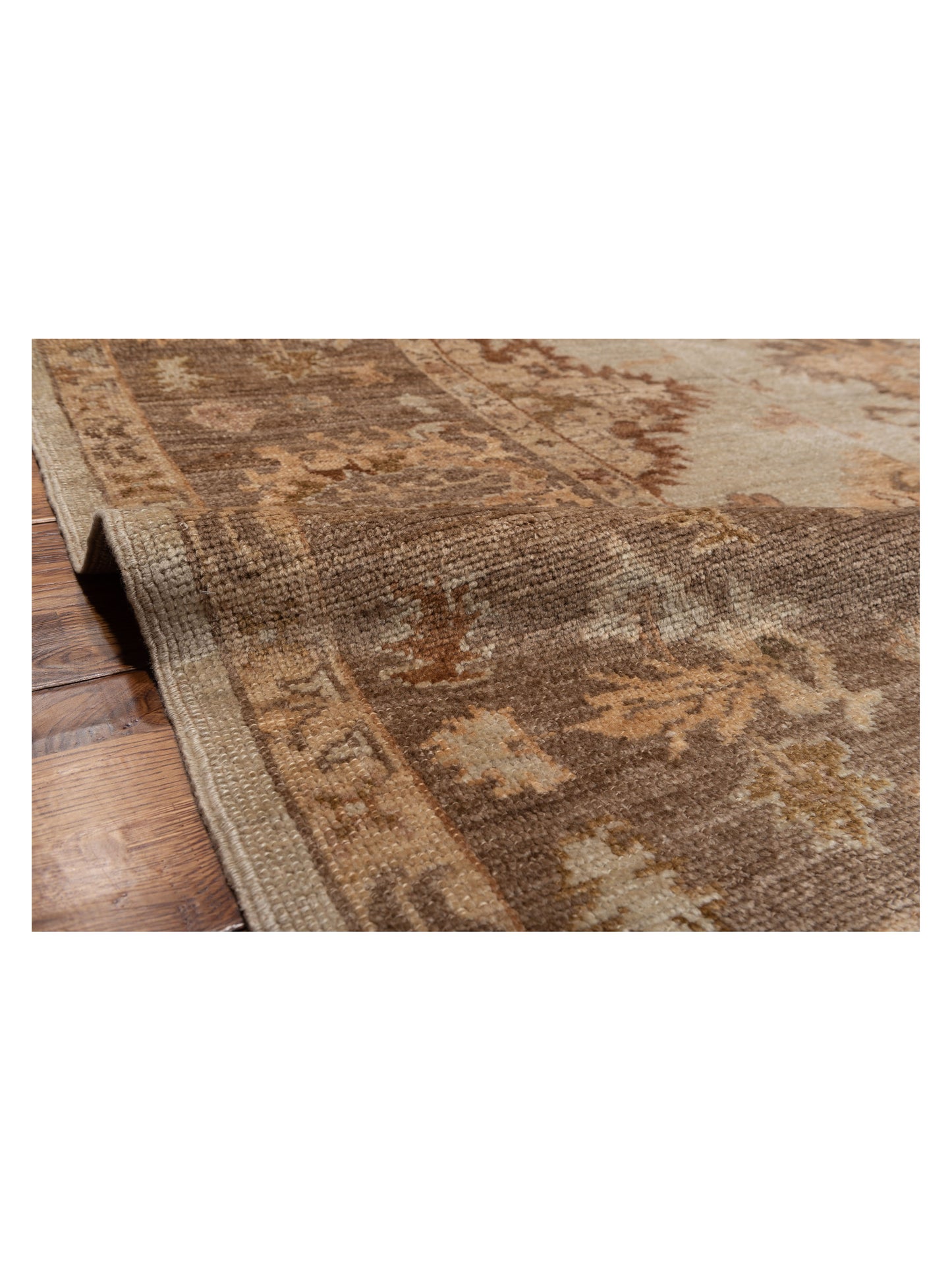 Angora Oushak 128090 Beige Brown 8.2x9.8 Hand Knotted Rug