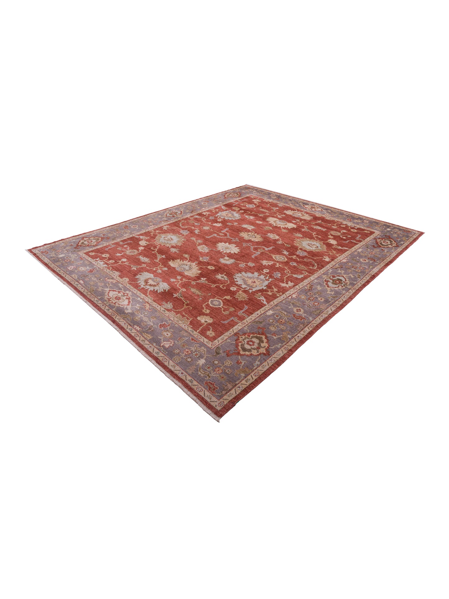 Angora Oushak 128120 Rust Purple 11.9x14.3 Hand Knotted Rug
