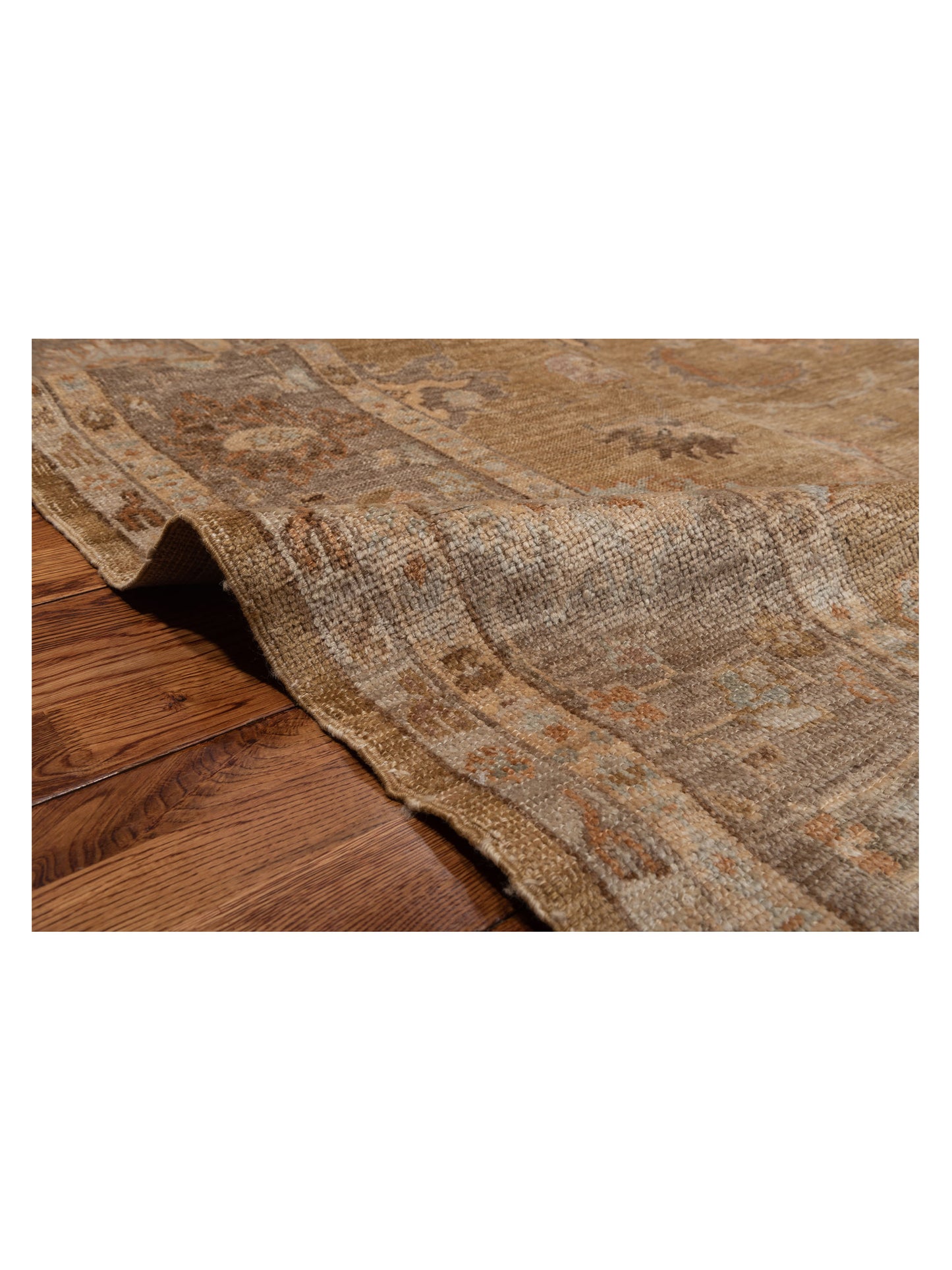 Angora Oushak 128121 Gold Brown 8.5x9.6 Hand Knotted Rug