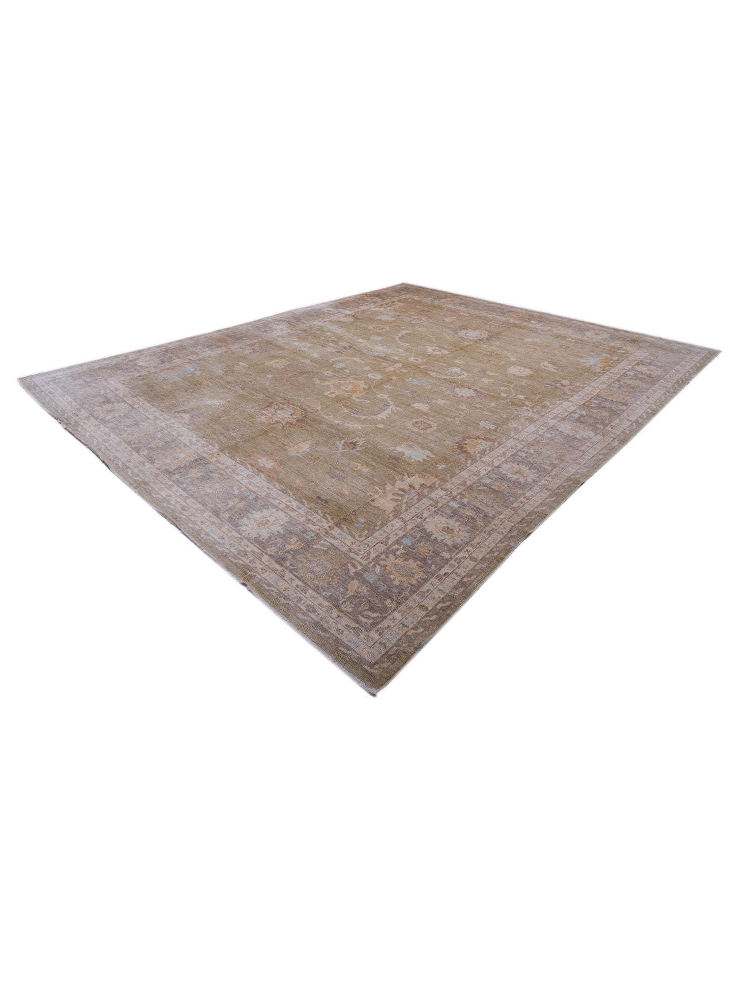 Angora Oushak 128127 Gold Brown 13.3x16.2 Hand Knotted Rug