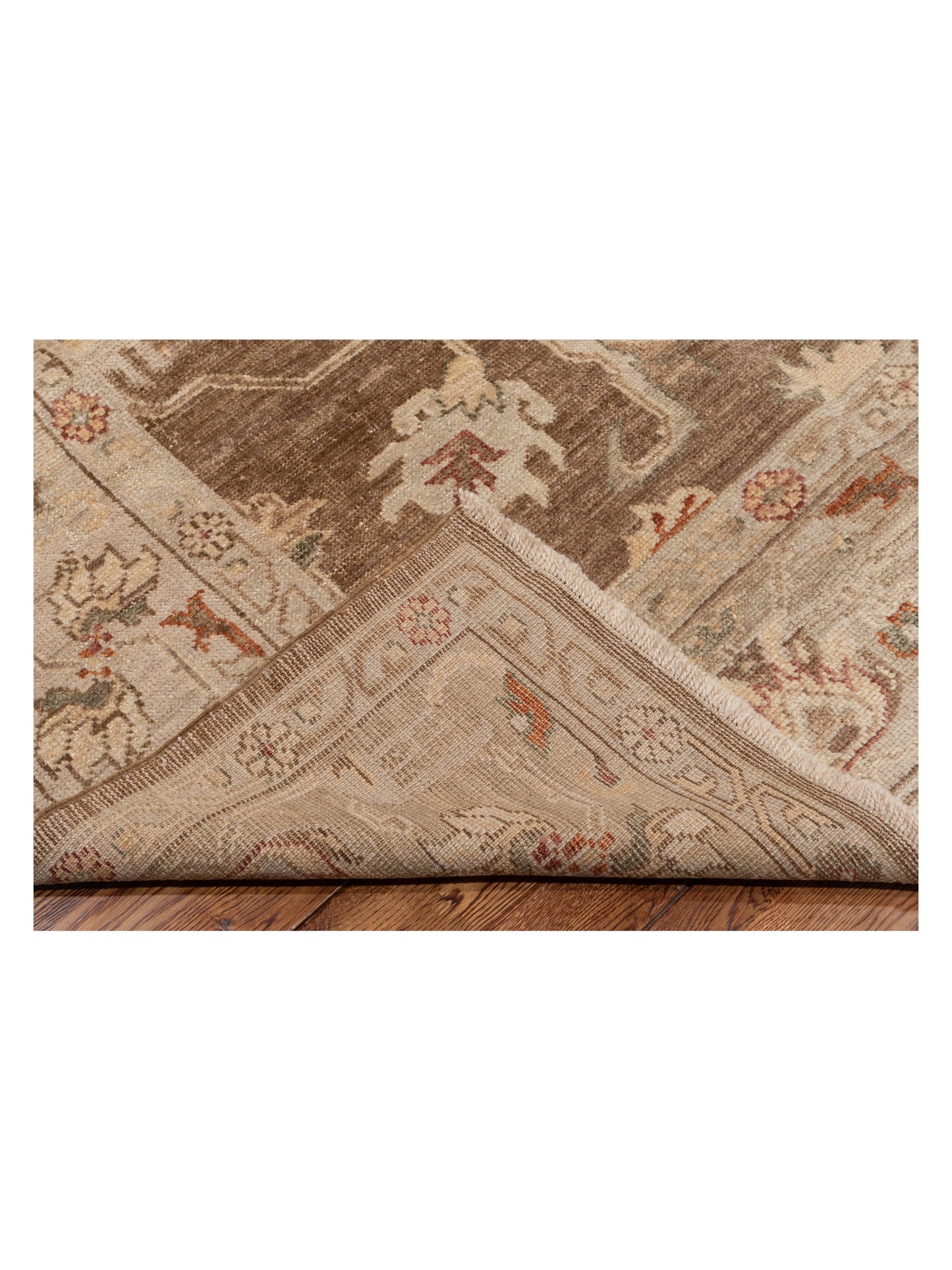 Angora Oushak 128196 Brown Green 8.1x9.6 Hand Knotted Rug