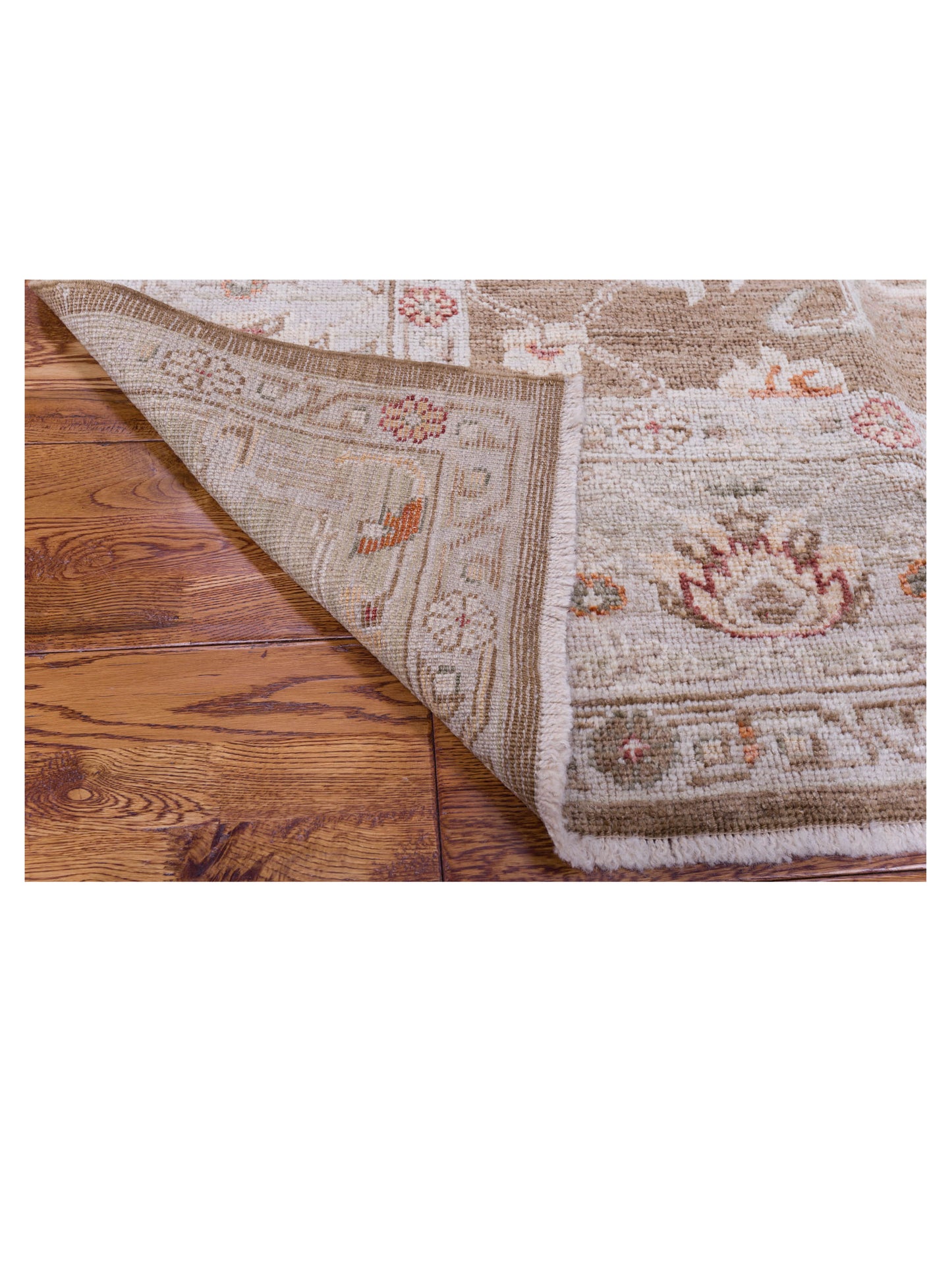Angora Oushak 128196 Brown Green 8.1x9.6 Hand Knotted Rug