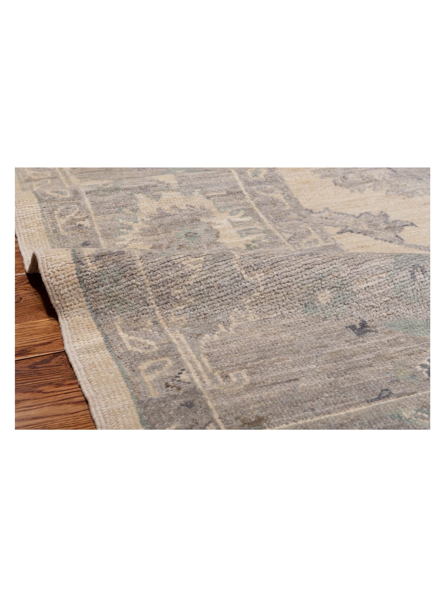 Angora Oushak 128269 Ivory Gray 8.5x10.2 Hand Knotted Rug
