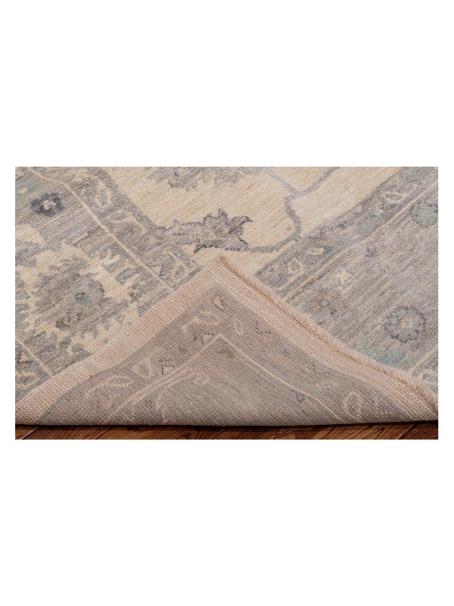 Angora Oushak 128269 Ivory Gray 8.5x10.2 Hand Knotted Rug