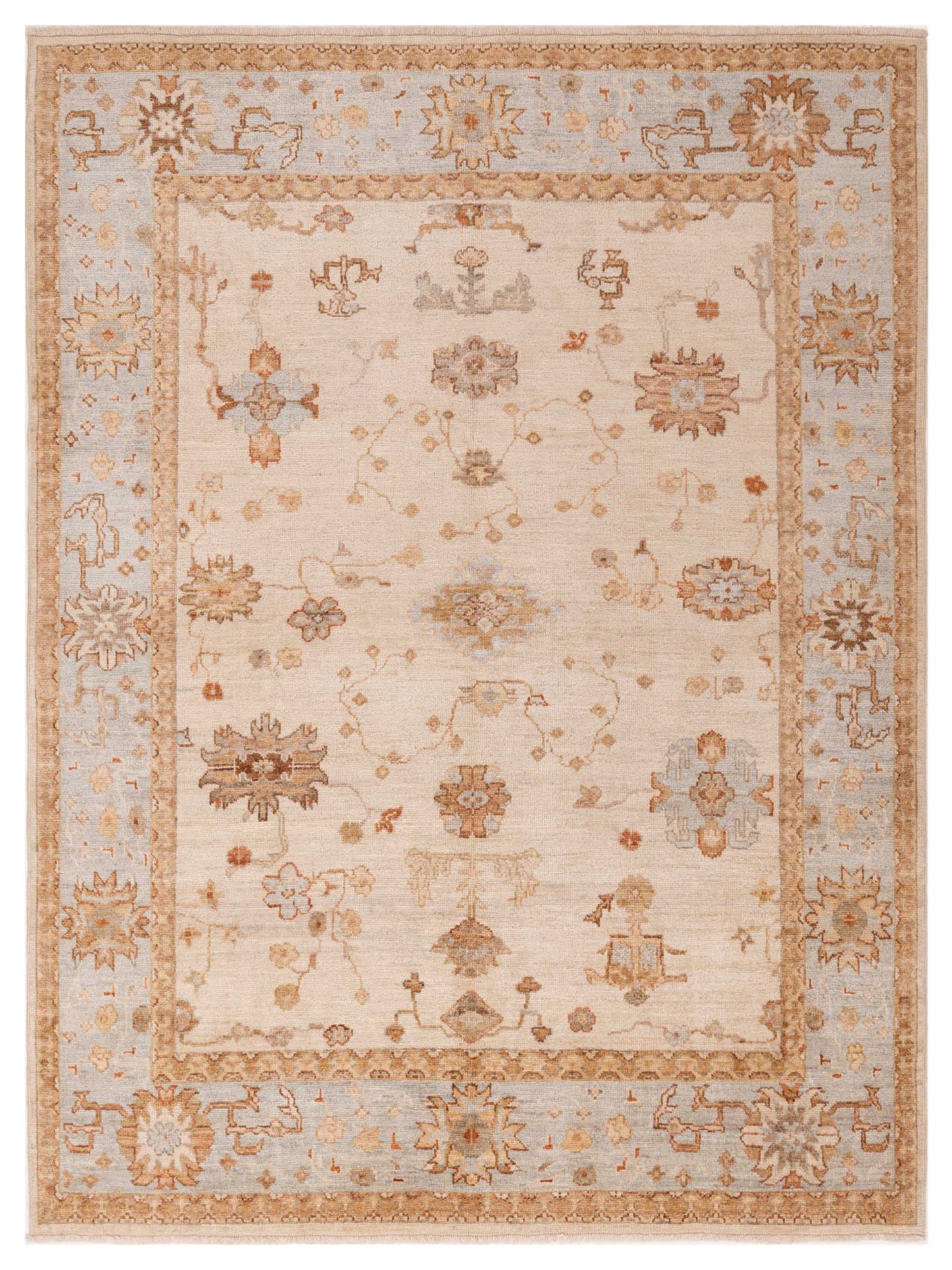 Anadol Angora Oushak  Ivory Ice Blue Traditional