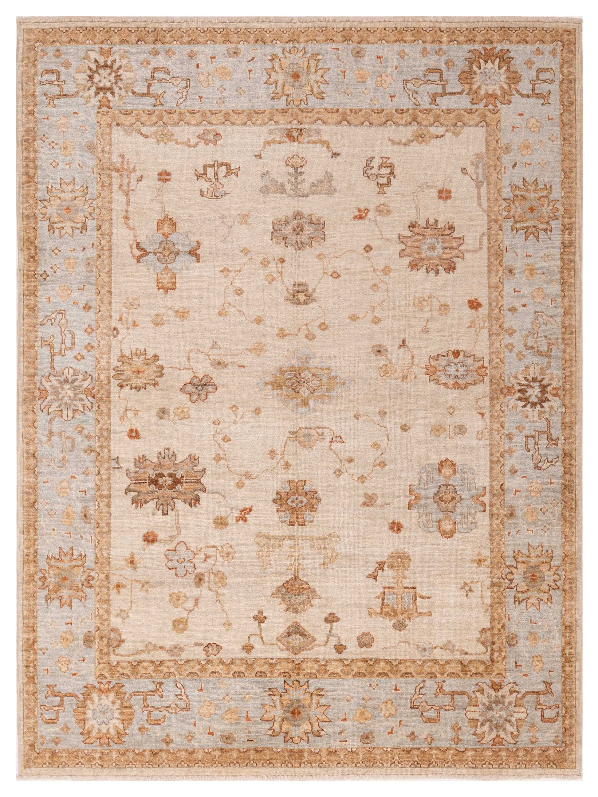 Anadol Angora Oushak  Ivory Ice Blue Traditional