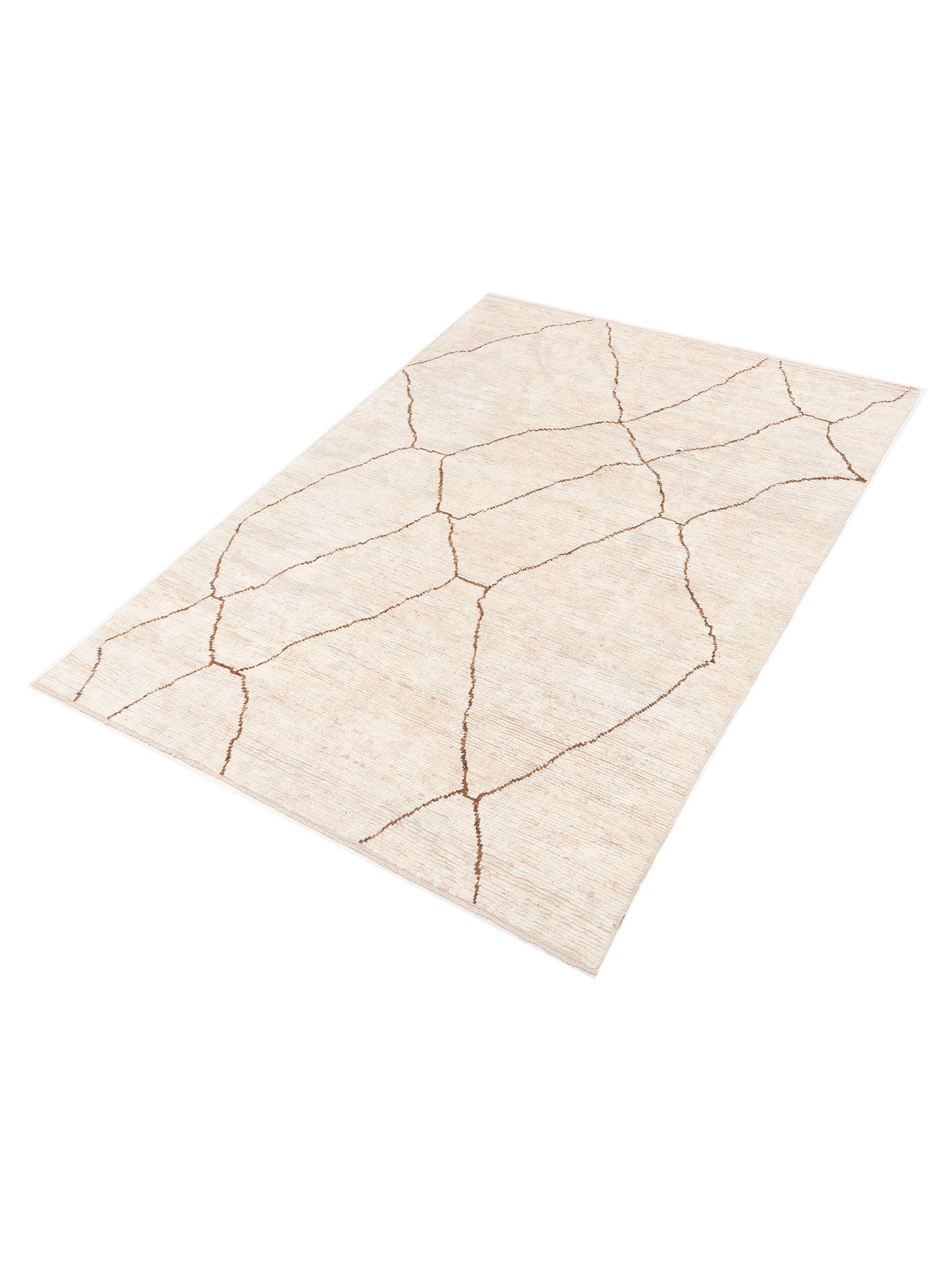 Berber Efes Beige Brown 8.6x12 Hand Knotted Rug