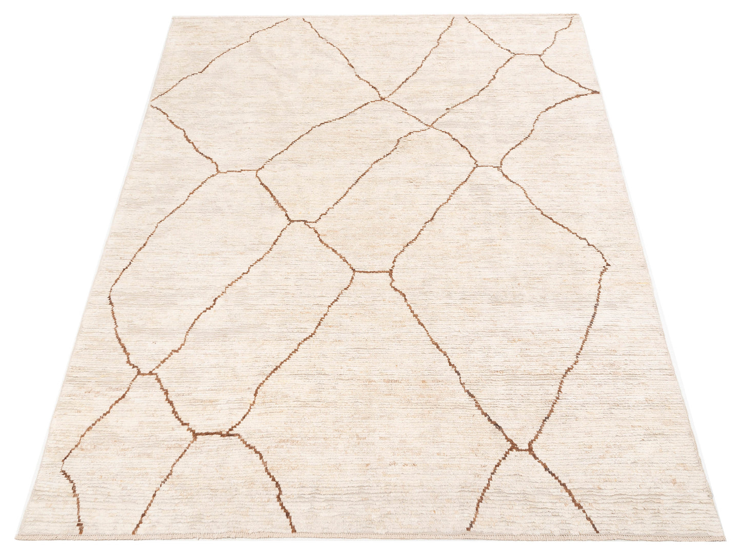 Berber Efes Beige Brown 8.6x12 Hand Knotted Rug