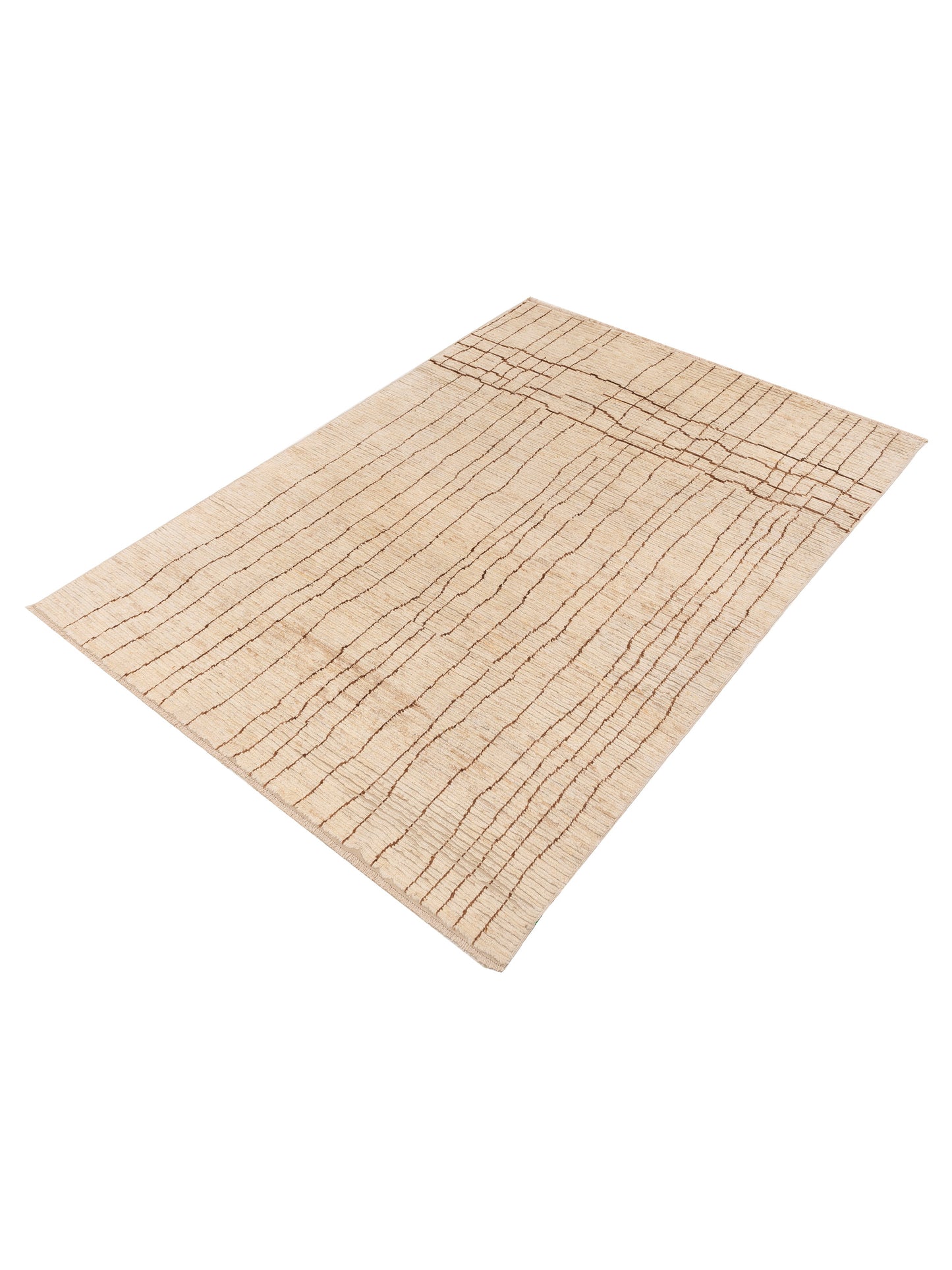Berber Karya Beige Brown 7.4x10.7 Hand Knotted Rug