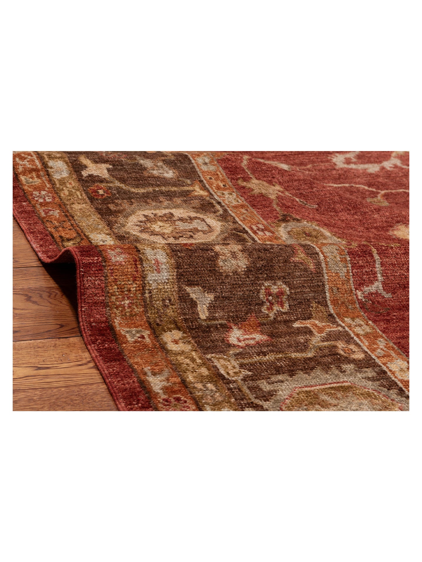 Angora Oushak 128371 Red Charcoal 8.10x11.3 Hand Knotted Rug