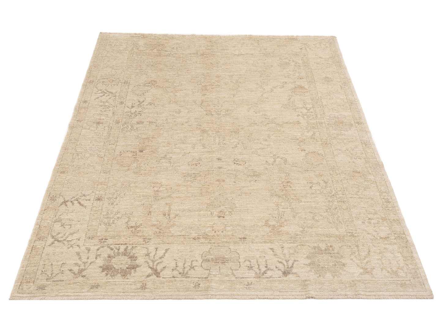 Angora Oushak 128428 Ivory Ivory 8x9.10 Hand Knotted Rug