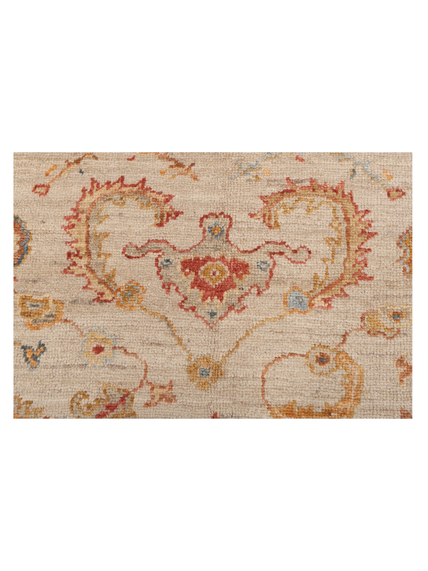Angora Oushak 128442 Ivory Red 6.2x11.9 Hand Knotted Rug