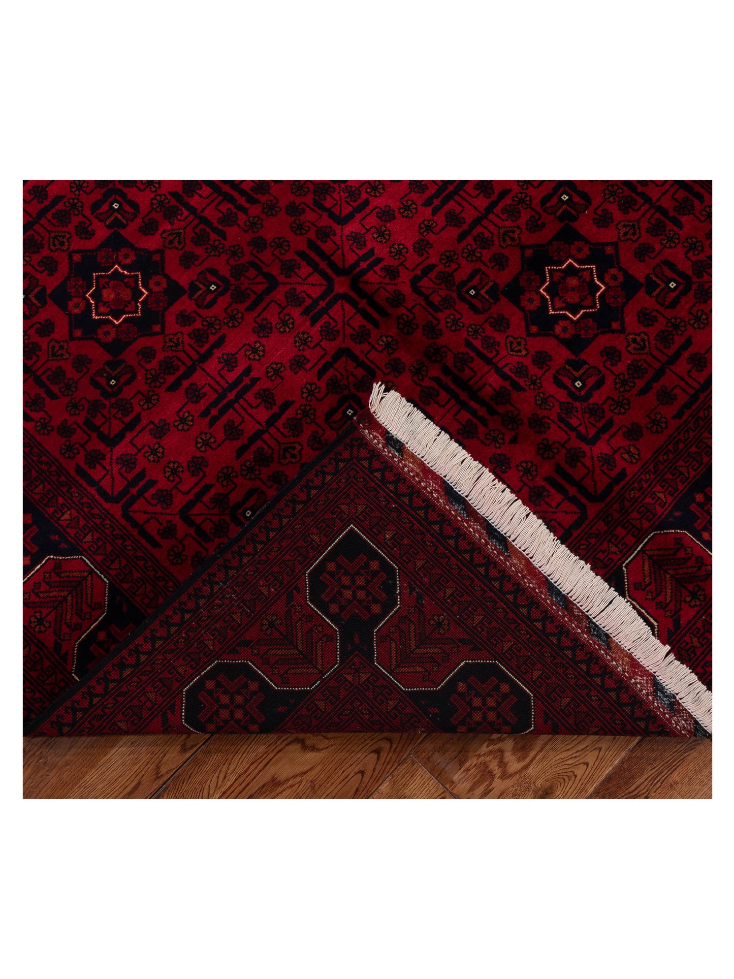 Afghan Belcik 128729 Red 5.6x8 Hand Knotted Rug