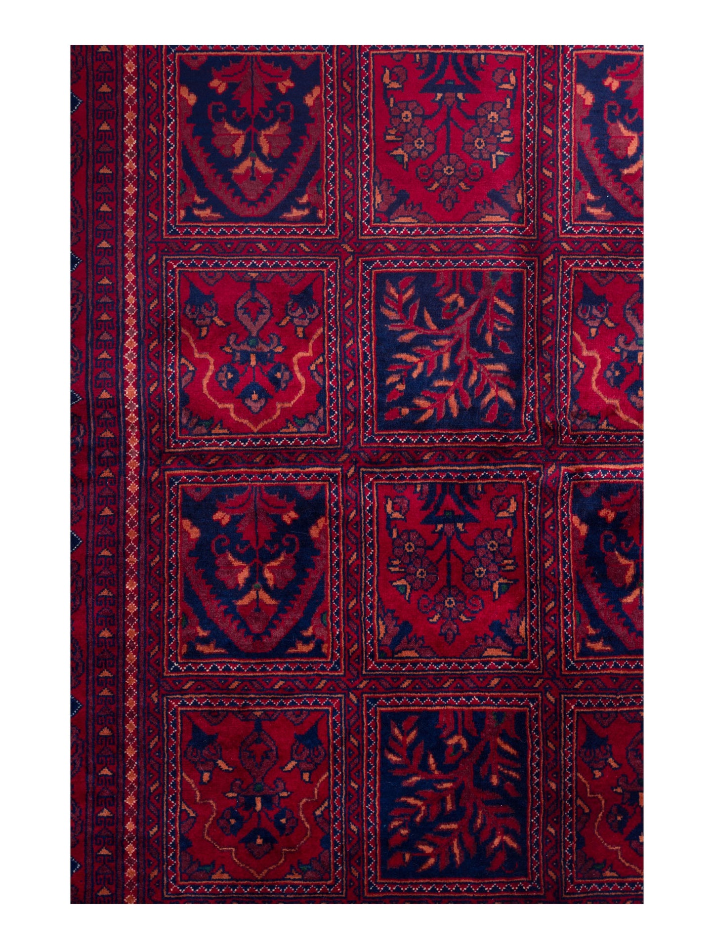 Afghan Belcik 128731 Red Red 4.2x6.1 Hand Knotted Rug
