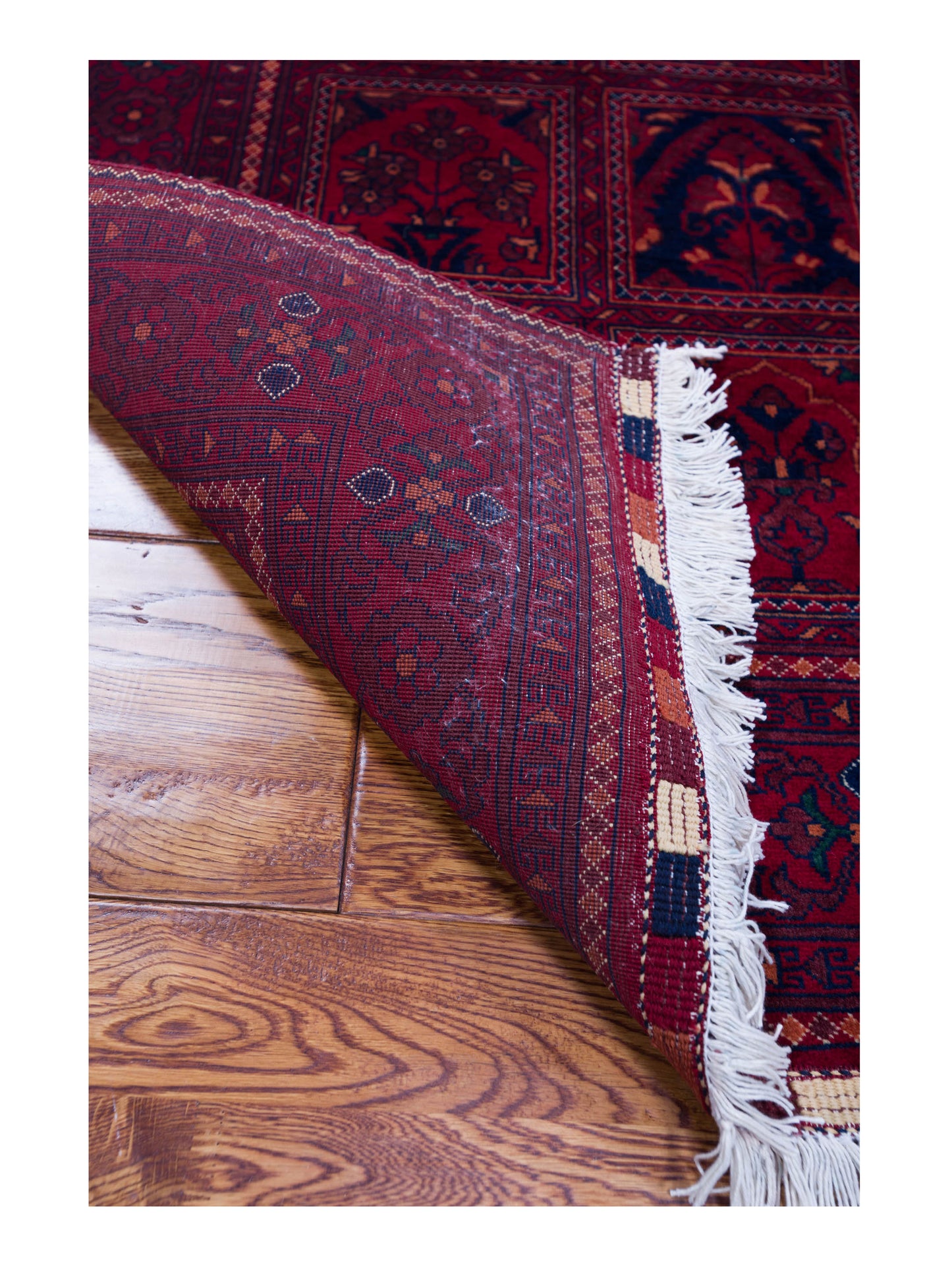 Afghan Belcik 128731 Red Red 4.2x6.1 Hand Knotted Rug