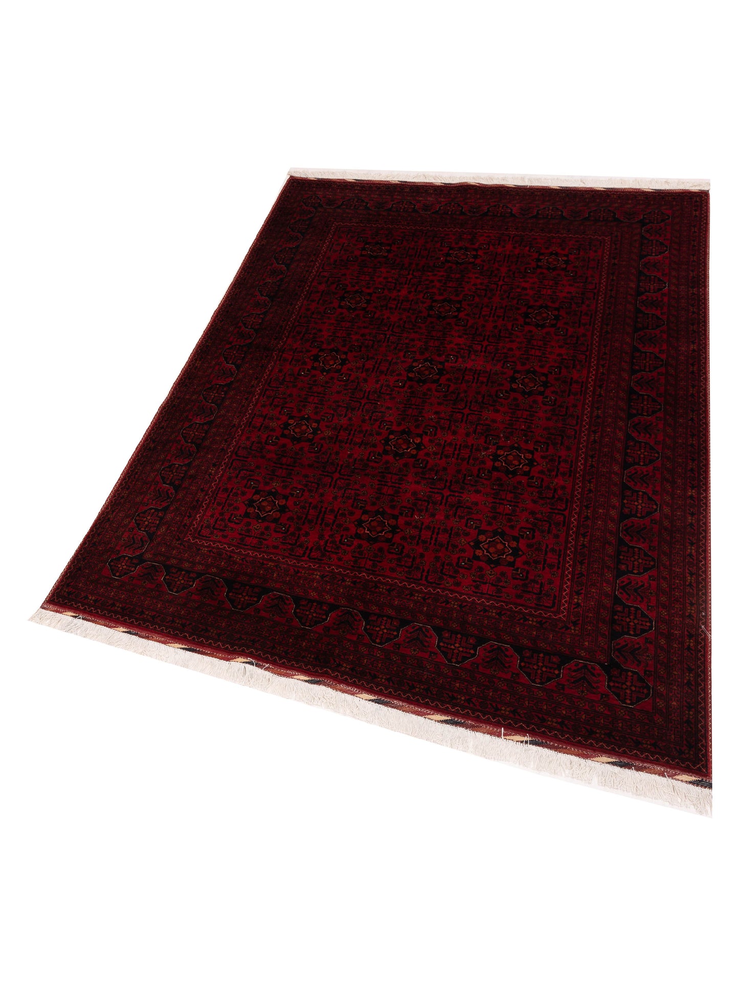 Afghan Belcik 128735 Red Navy 5.7x8 Hand Knotted Rug