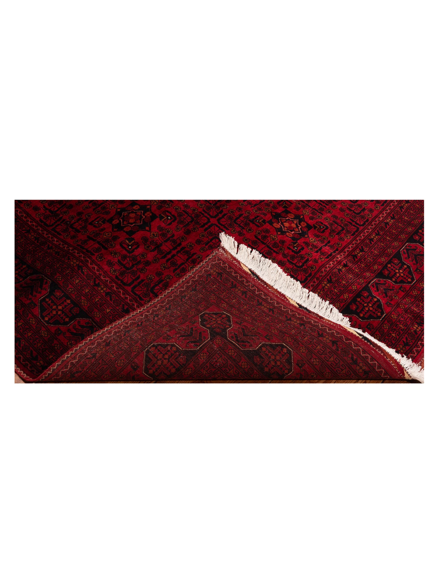 Afghan Belcik 128735 Red Navy 5.7x8 Hand Knotted Rug