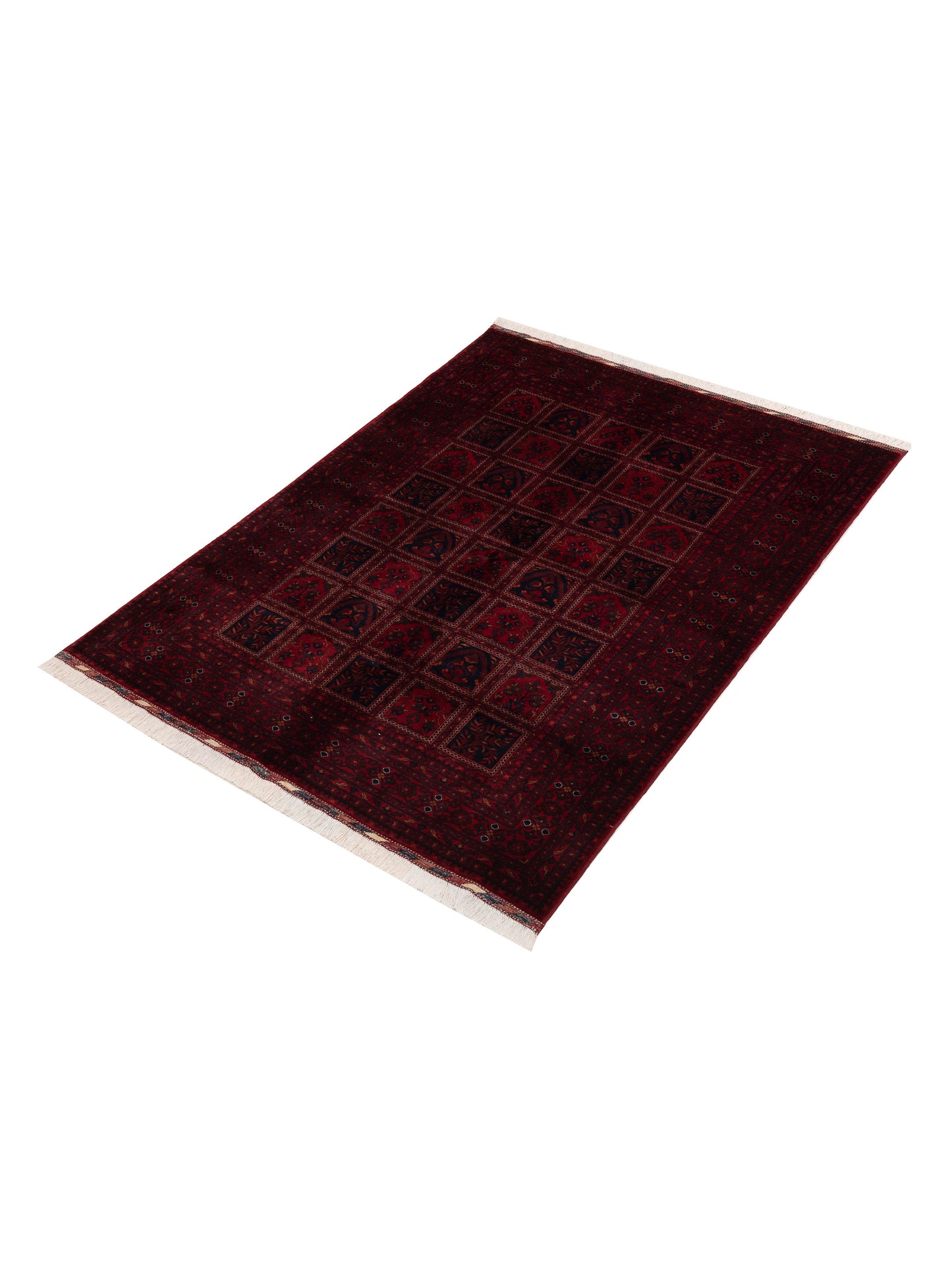 Afghan Belcik 128742 Red 5.8x7.6 Hand Knotted Rug