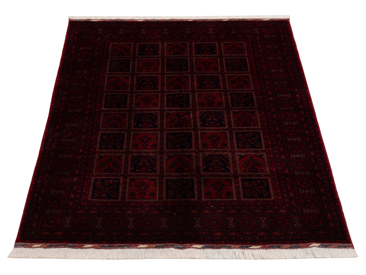 Afghan Belcik 128742 Red 5.8x7.6 Hand Knotted Rug