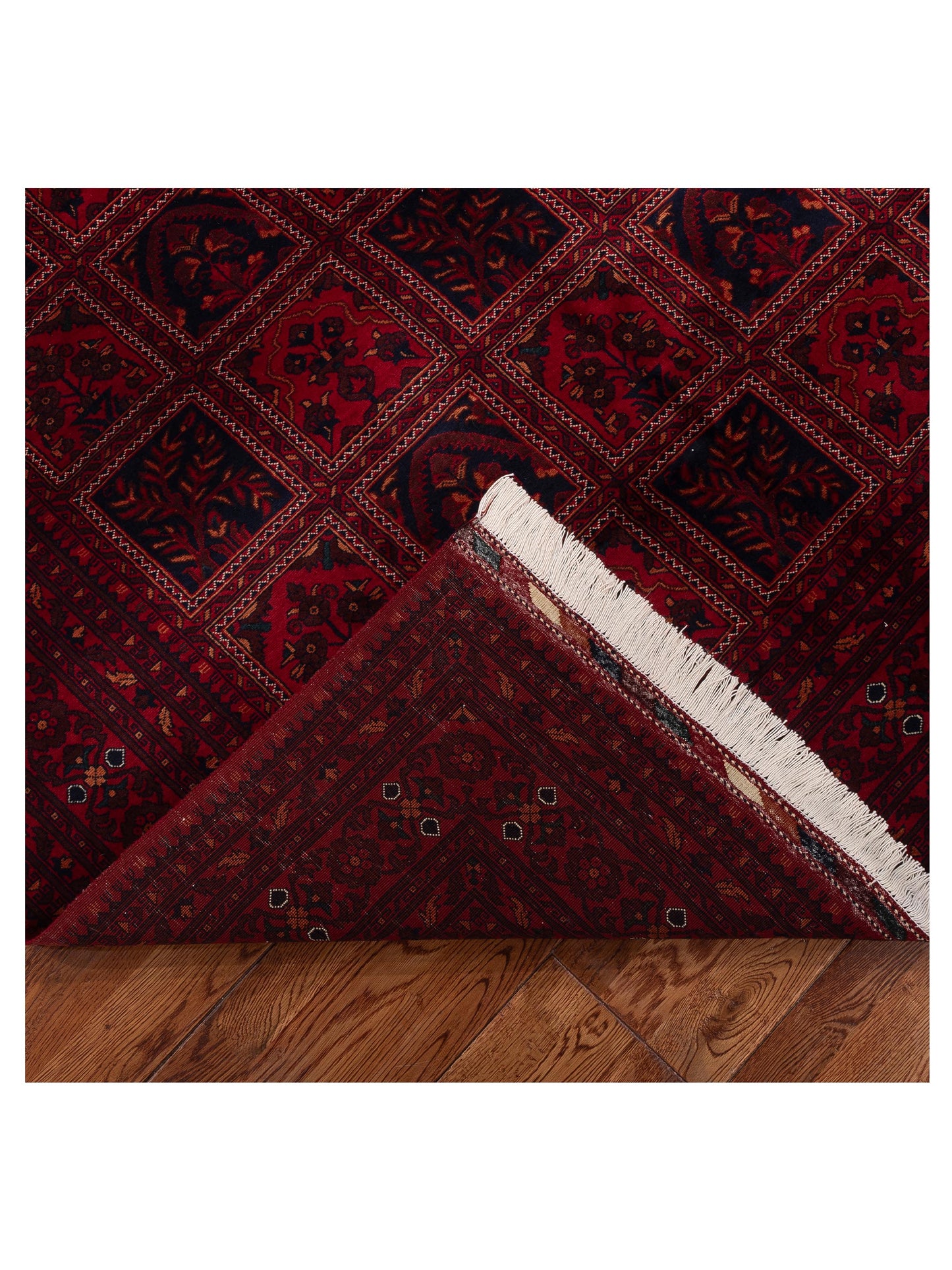Afghan Belcik 128742 Red 5.8x7.6 Hand Knotted Rug