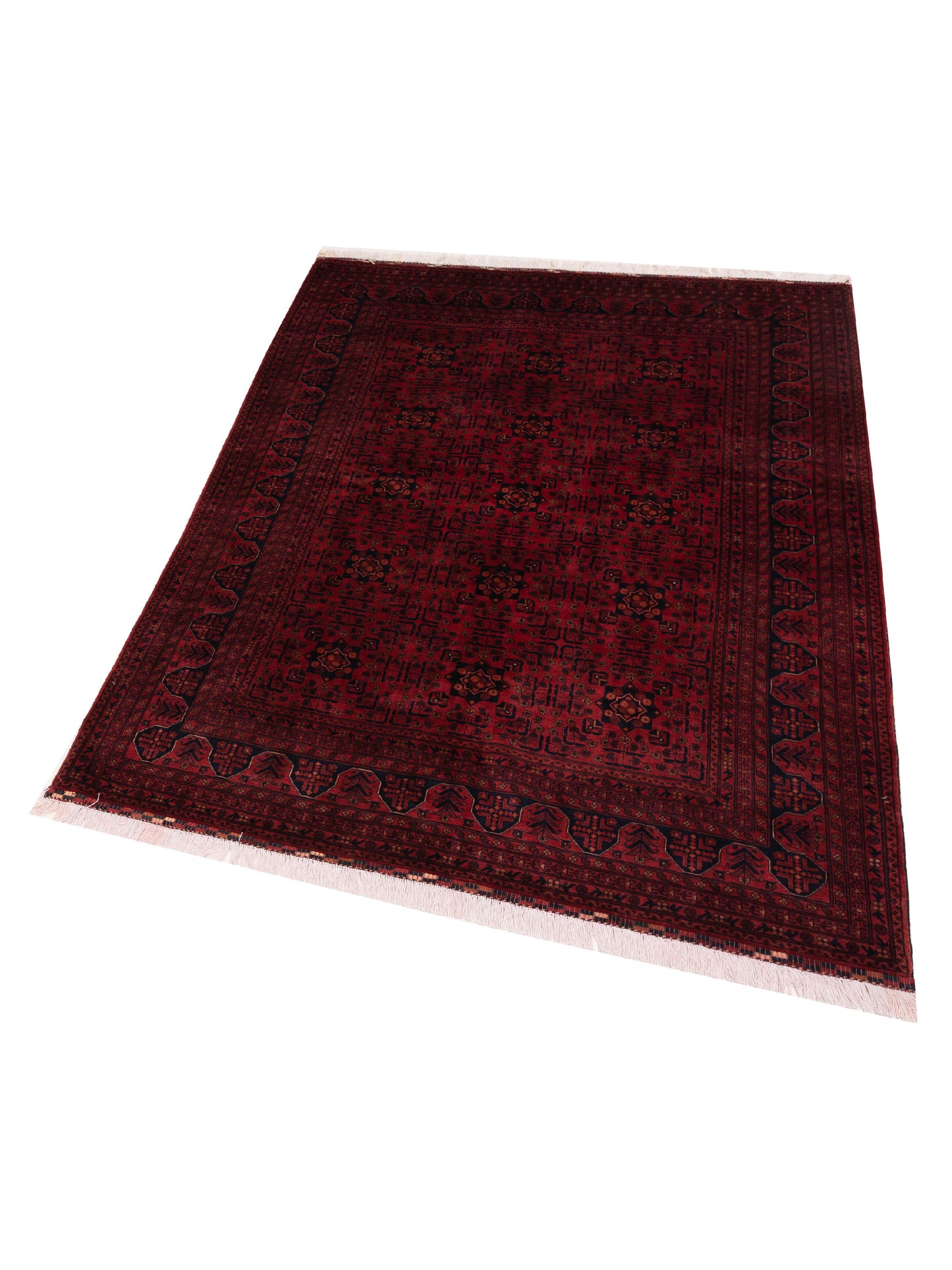 Afghan Belcik 128743 Red Navy 5.9x8 Hand Knotted Rug