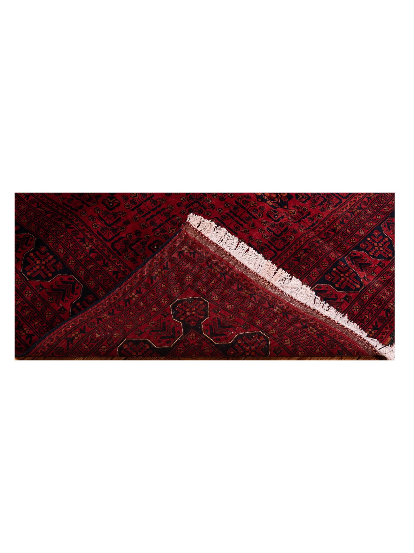 Afghan Belcik 128743 Red Navy 5.9x8 Hand Knotted Rug