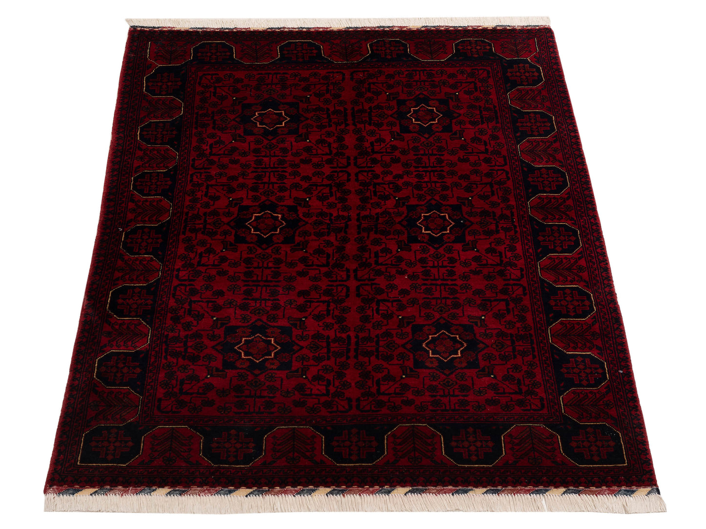 Afghan Belcik 128745 Red 4.2x5.11 Hand Knotted Rug