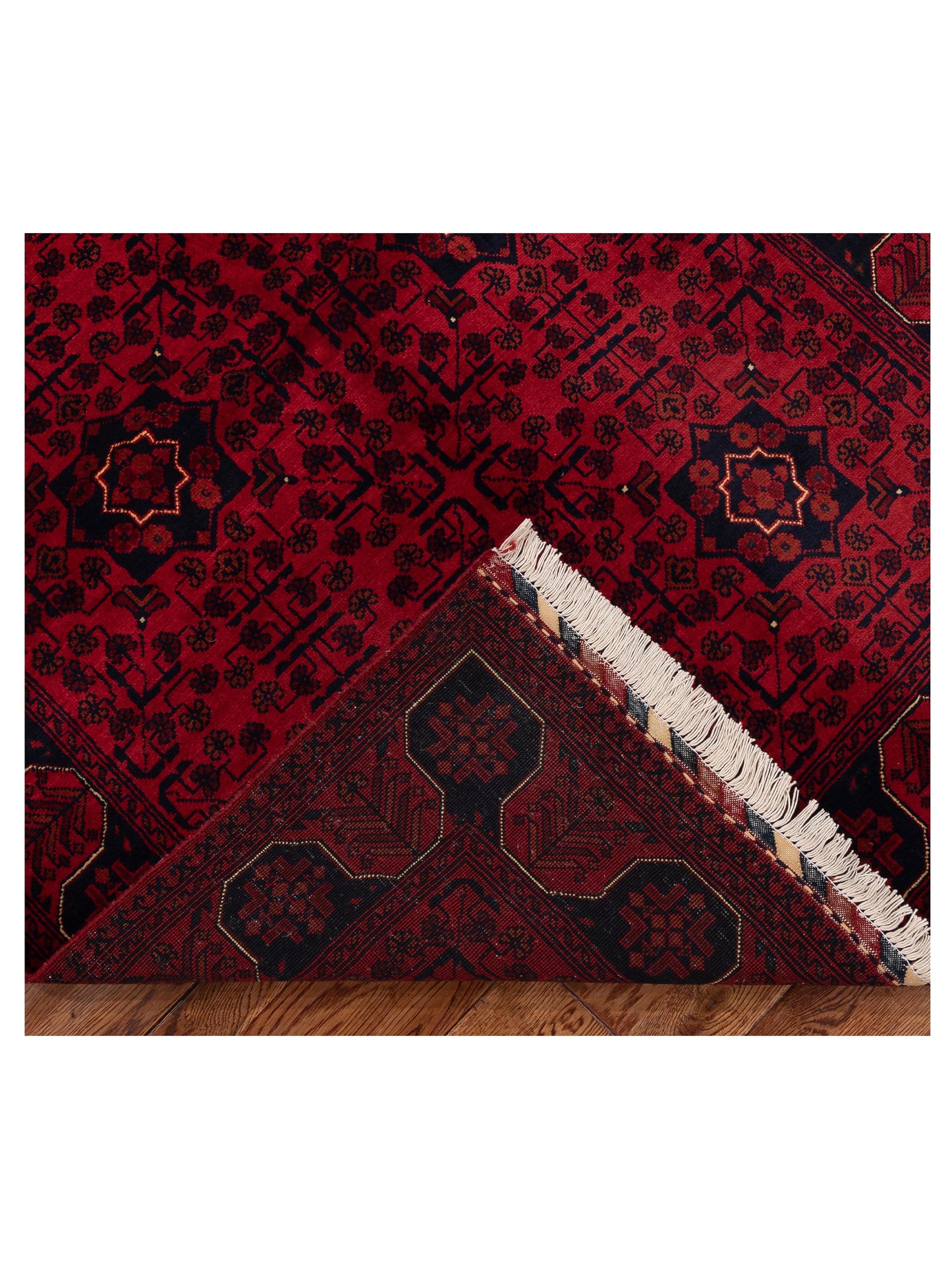 Afghan Belcik 128745 Red 4.2x5.11 Hand Knotted Rug