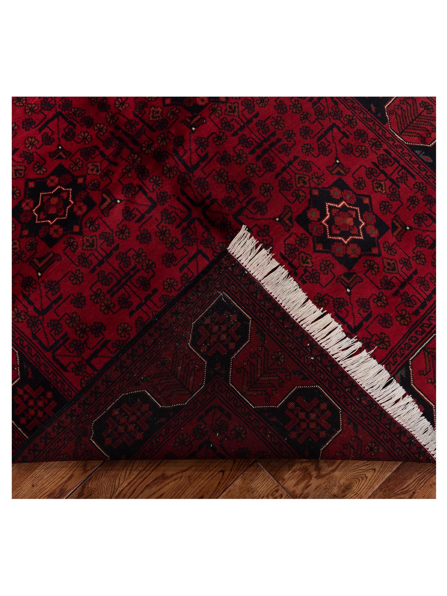 Afghan Belcik 128788 Red 4x5.10 Hand Knotted Rug