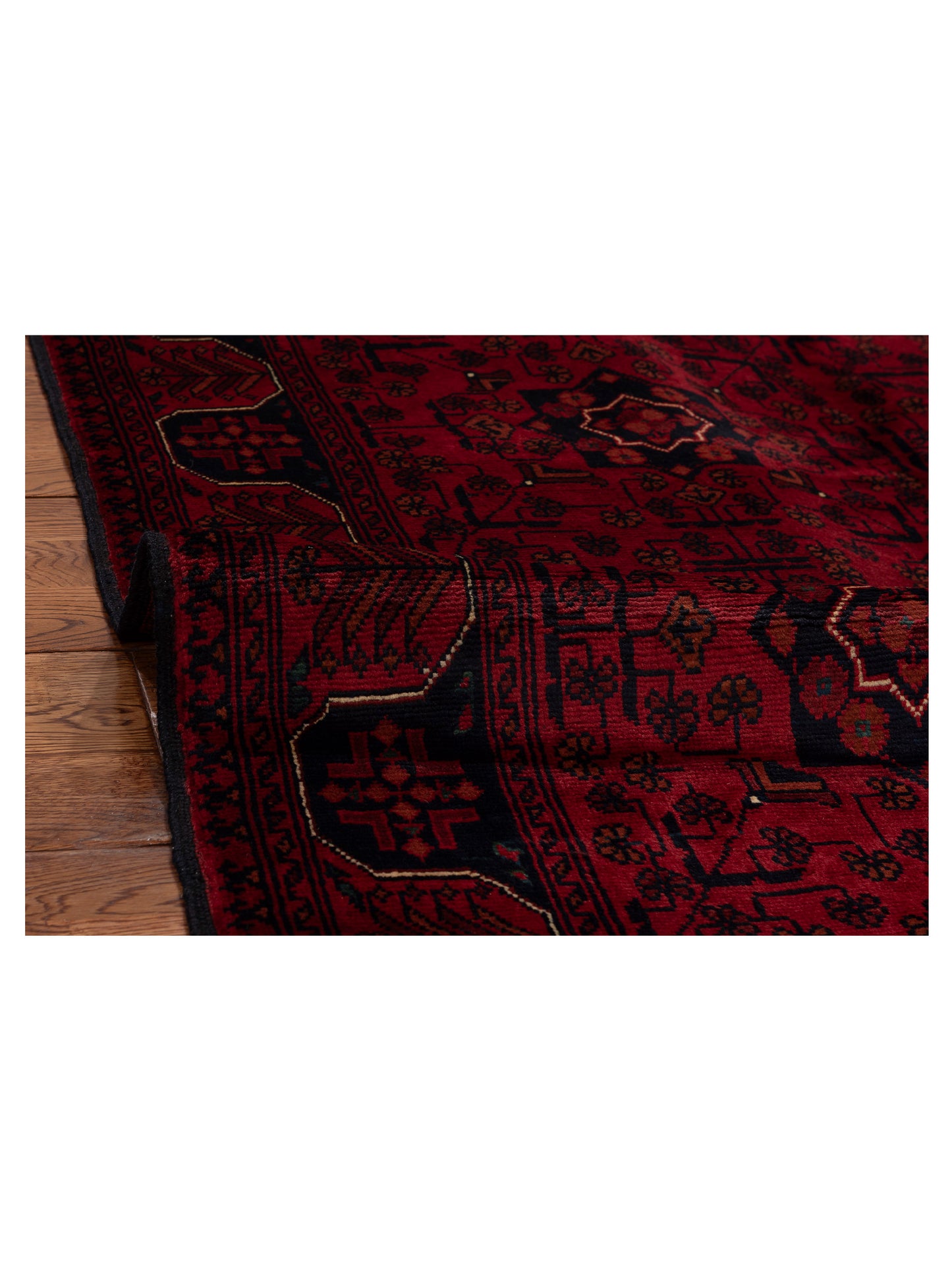 Afghan Belcik 128788 Red 4x5.10 Hand Knotted Rug