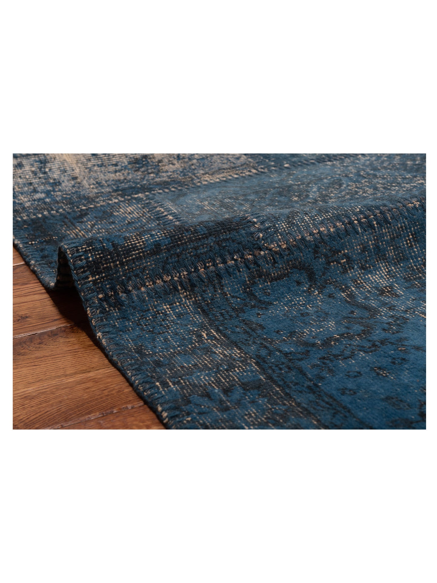 Turkish Vestige Patchwork 128872 Indigo 4x6 Hand Knotted Rug