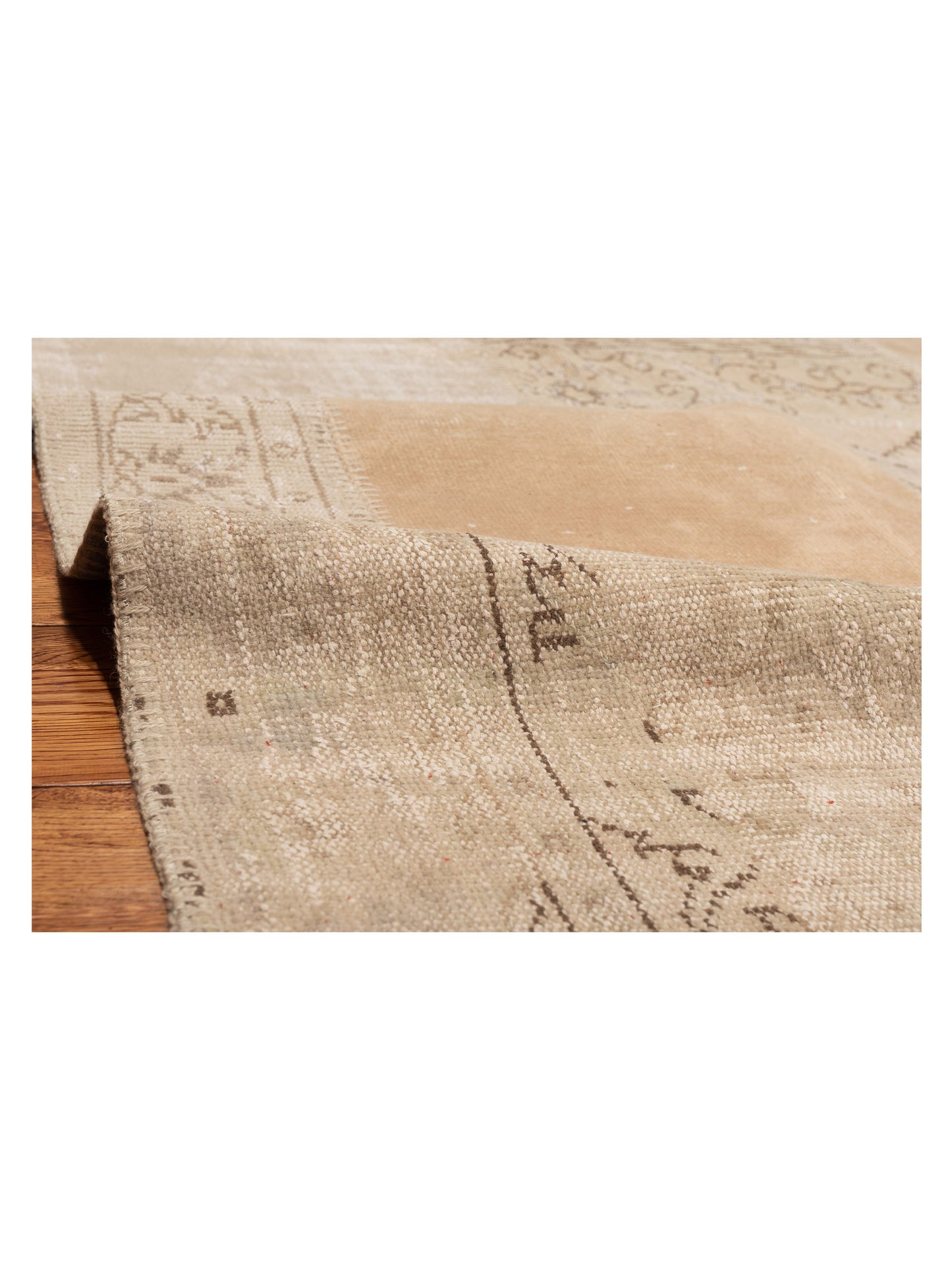 Turkish Vestige Patchwork 128876 Natural 8.3x9.10 Hand Knotted Rug