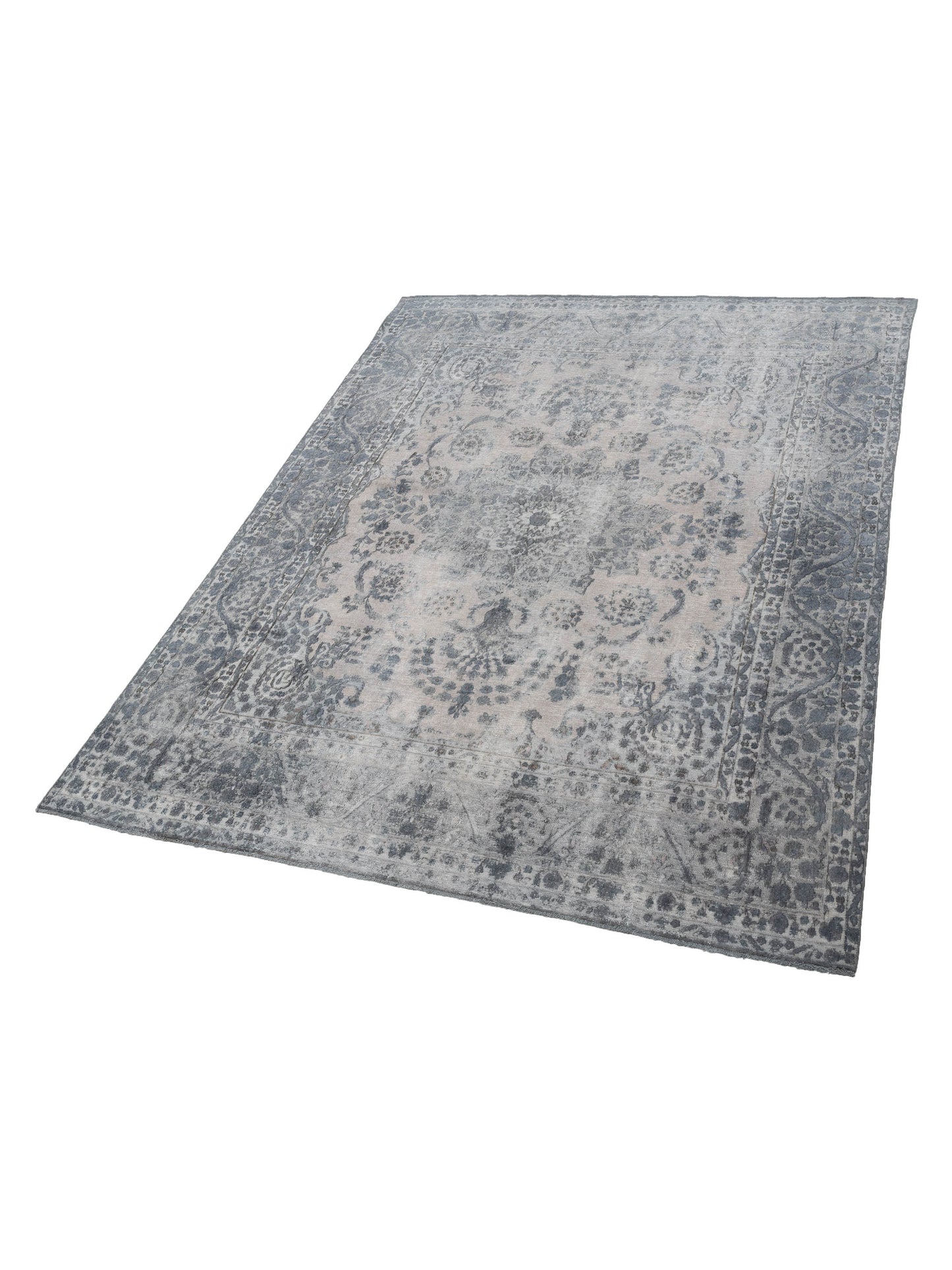 Vintage 128878 Gray 9.5x12.3 Hand Knotted Rug