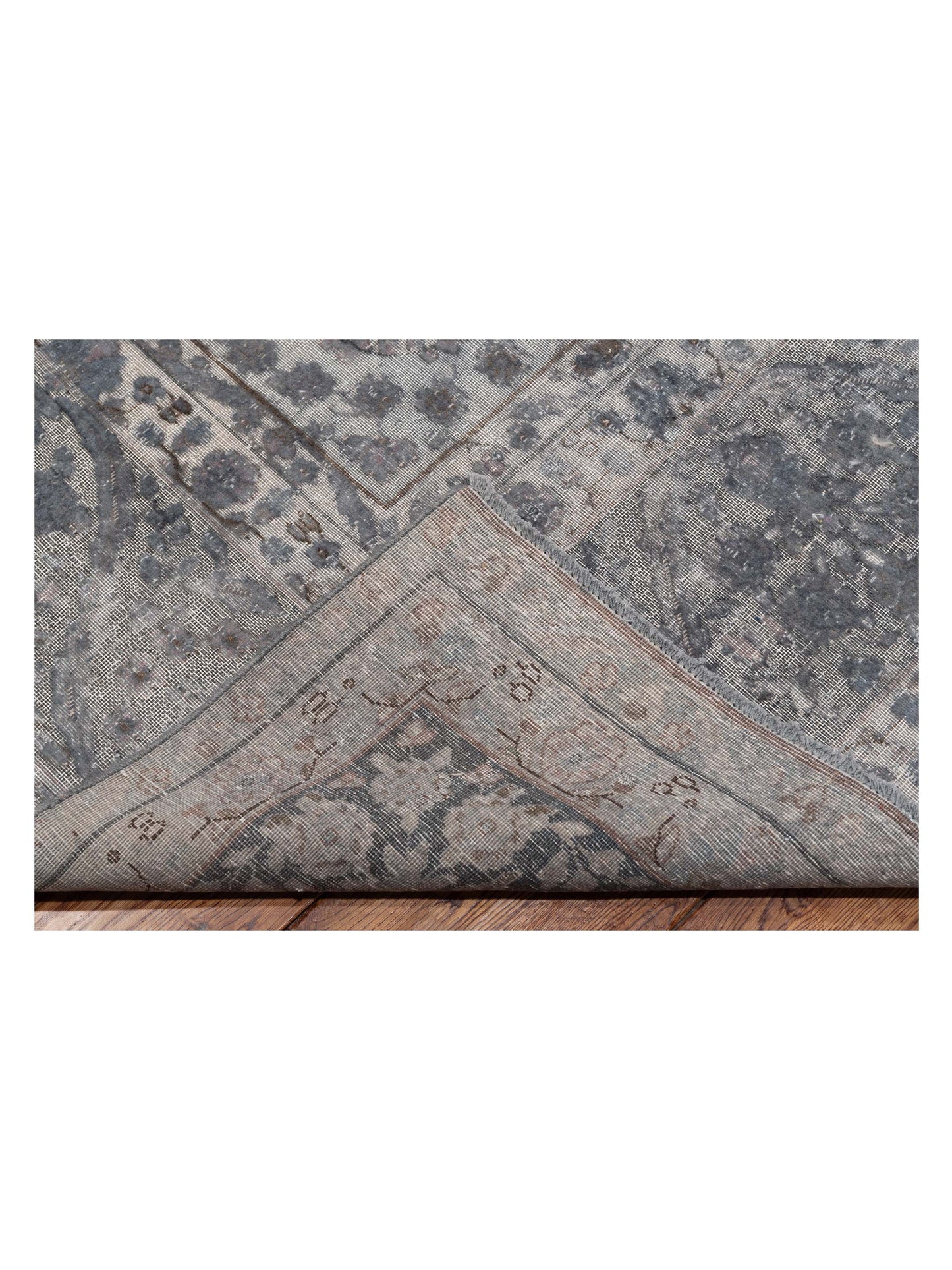 Vintage 128878 Gray 9.5x12.3 Hand Knotted Rug