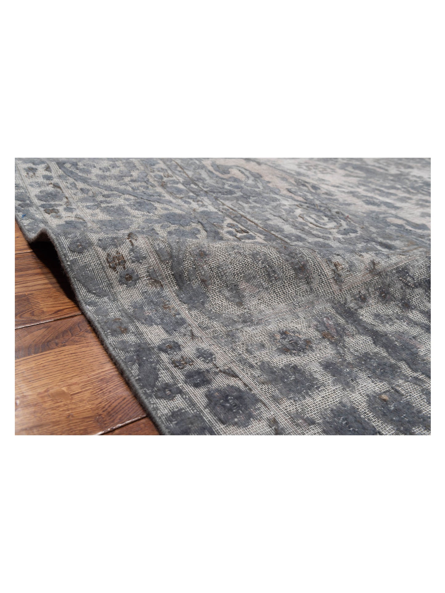 Vintage 128878 Gray 9.5x12.3 Hand Knotted Rug