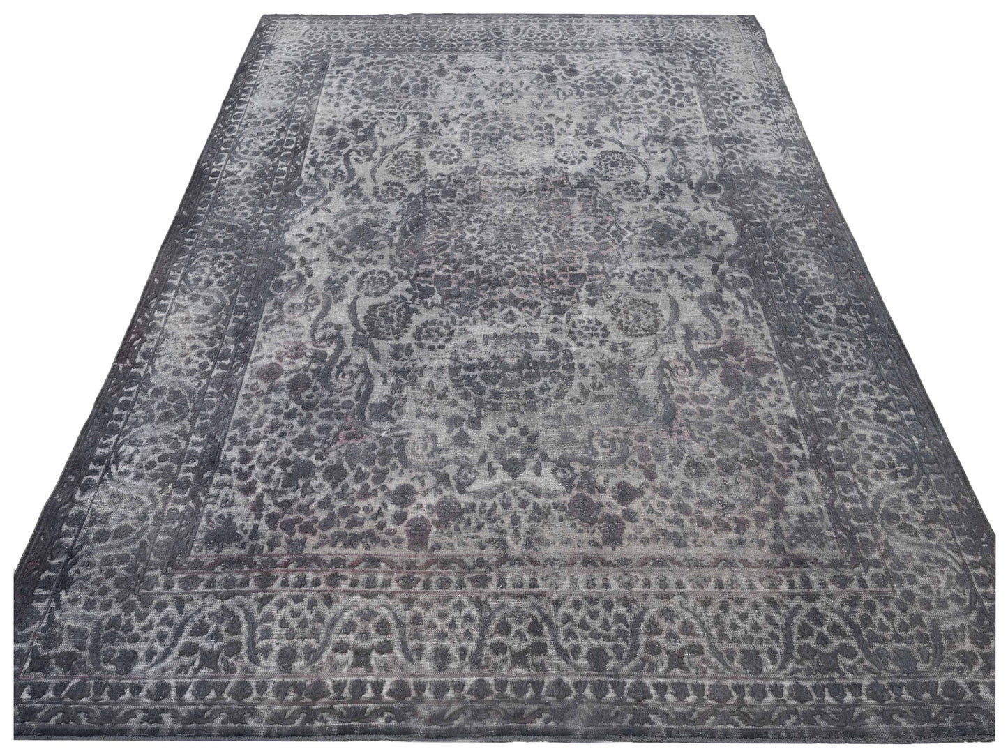 Vintage 128880 Gray 9.8x12.10 Hand Knotted Rug
